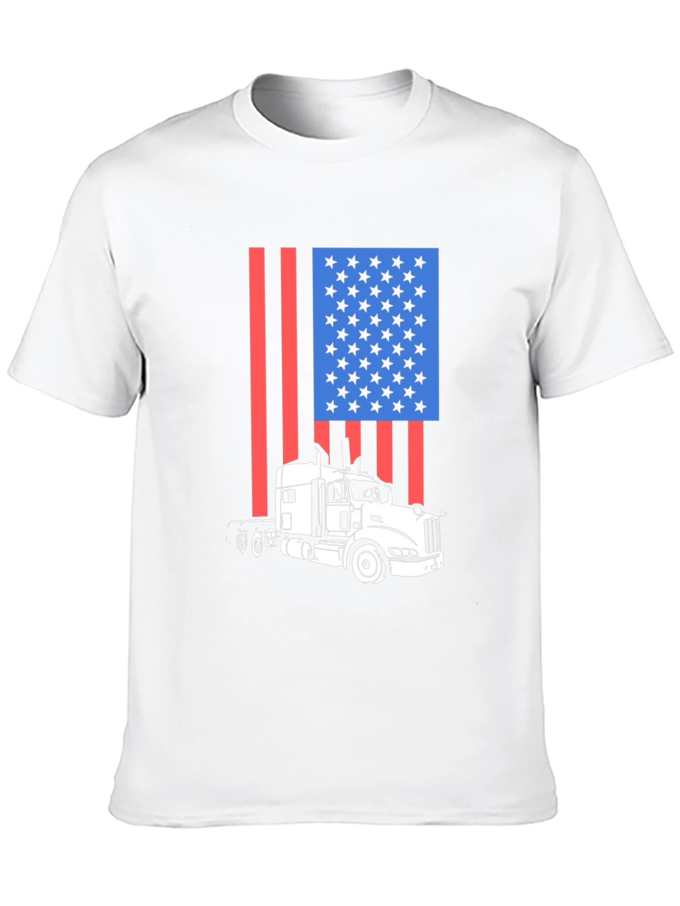 Trucker Pride Tee: American Flag Semi-Truck T-Shirt