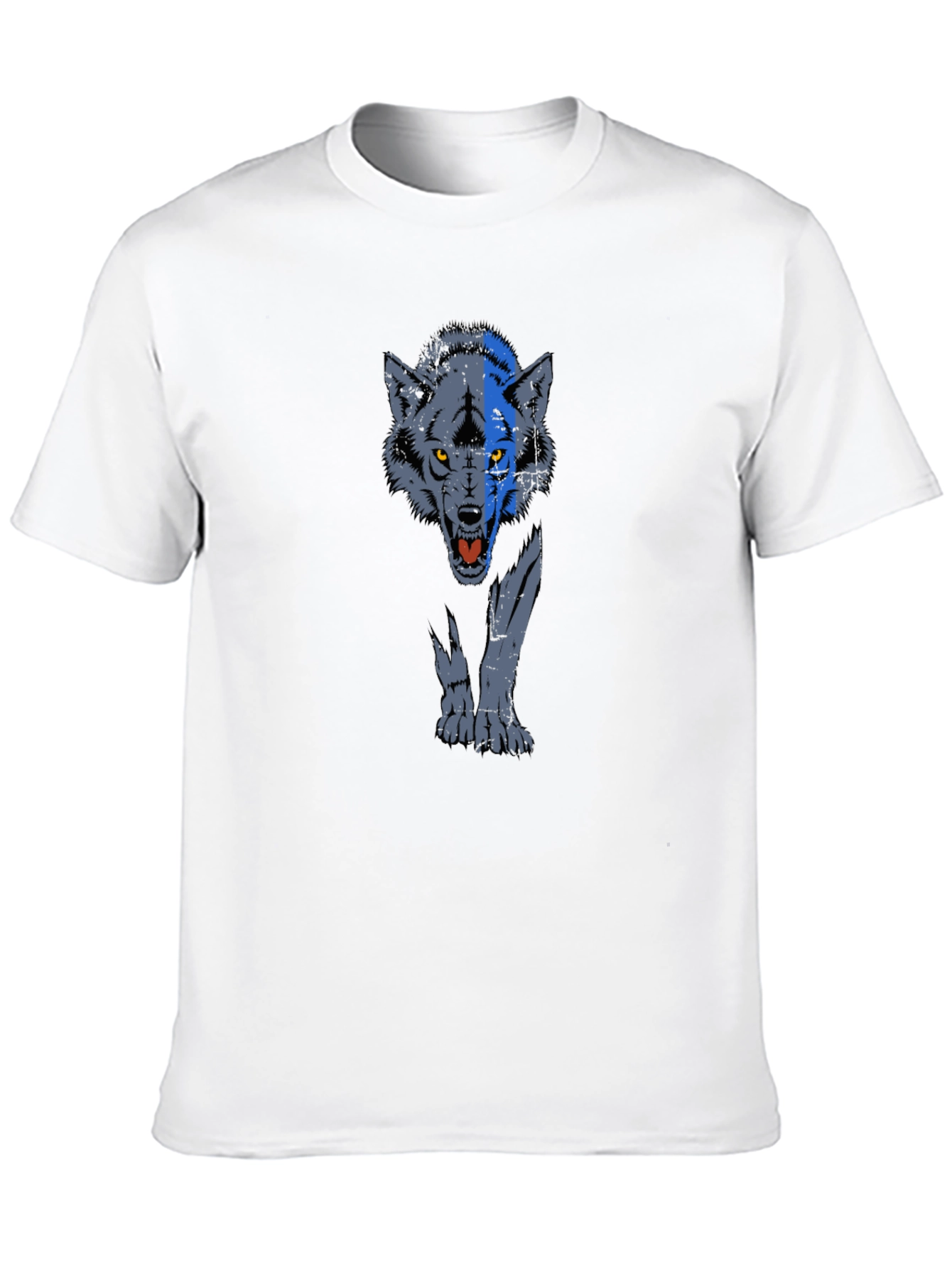 Wolf Graphic Print T-Shirt - Black