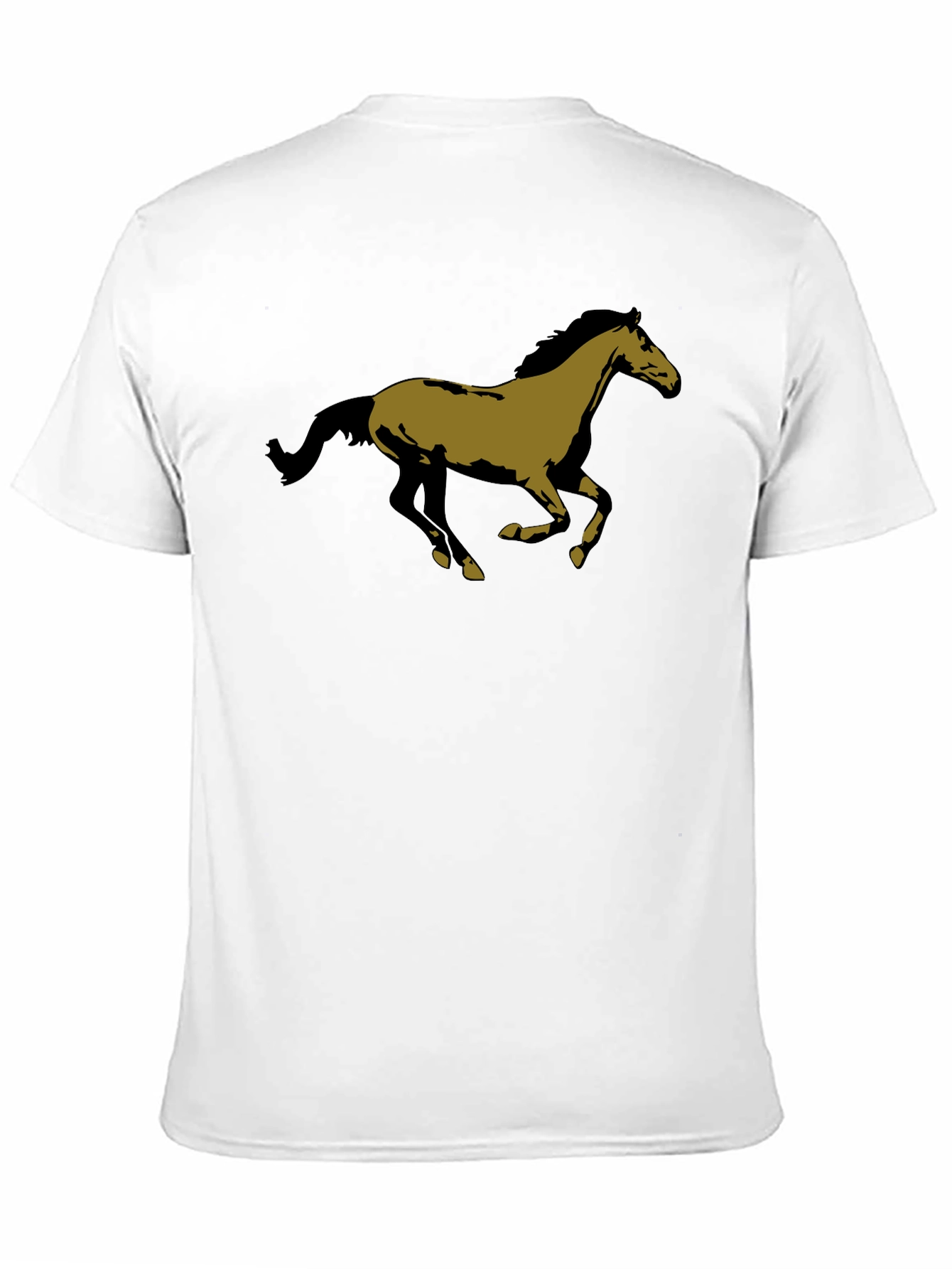 Horse Graphic Tee - Black Cotton Casual T-Shirt