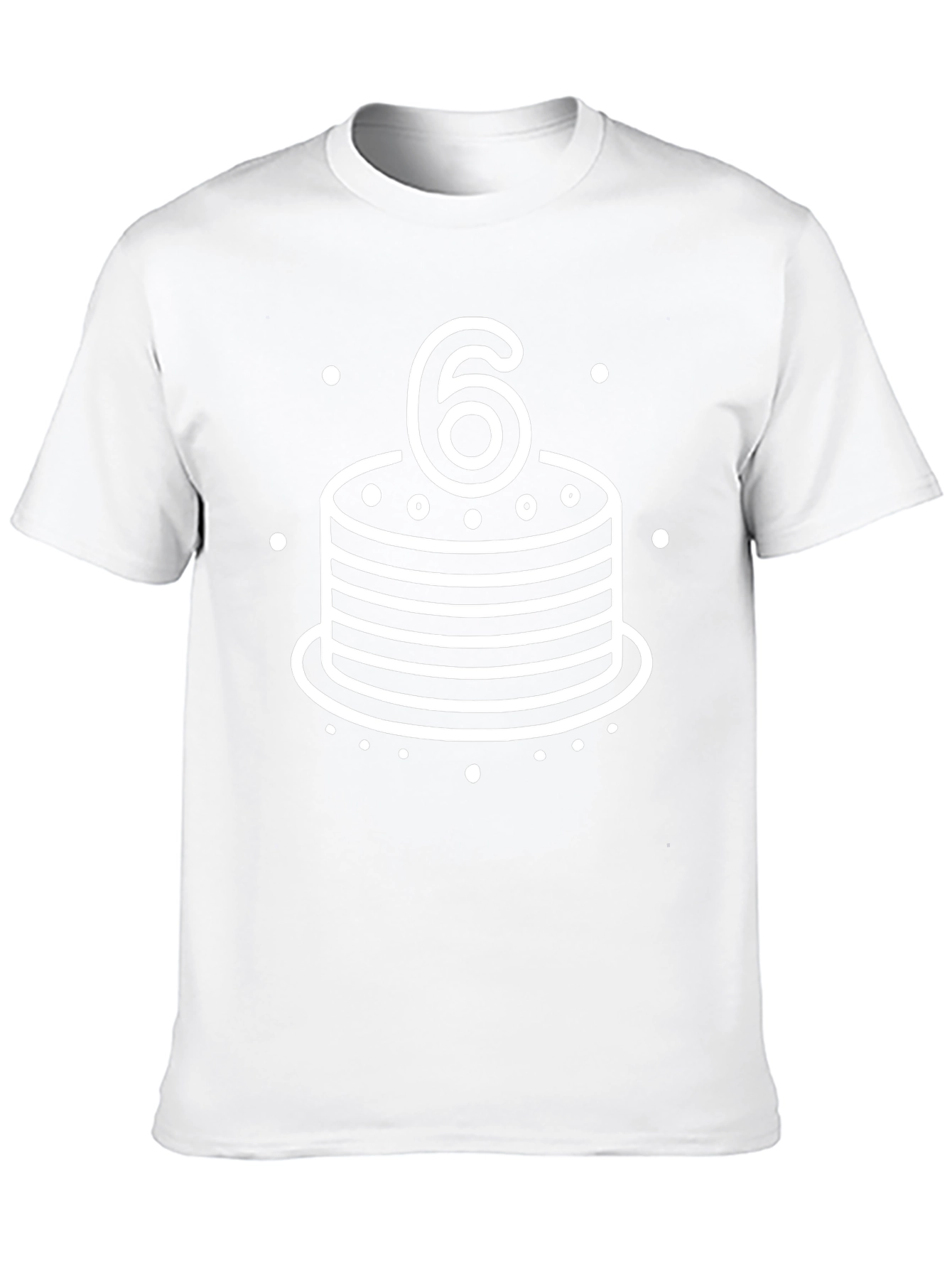 6th Birthday Cake T-Shirt - Black
