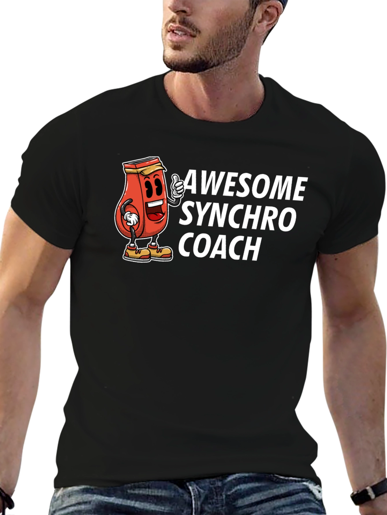 Awesome Synchro Coach Graphic Tee - Black