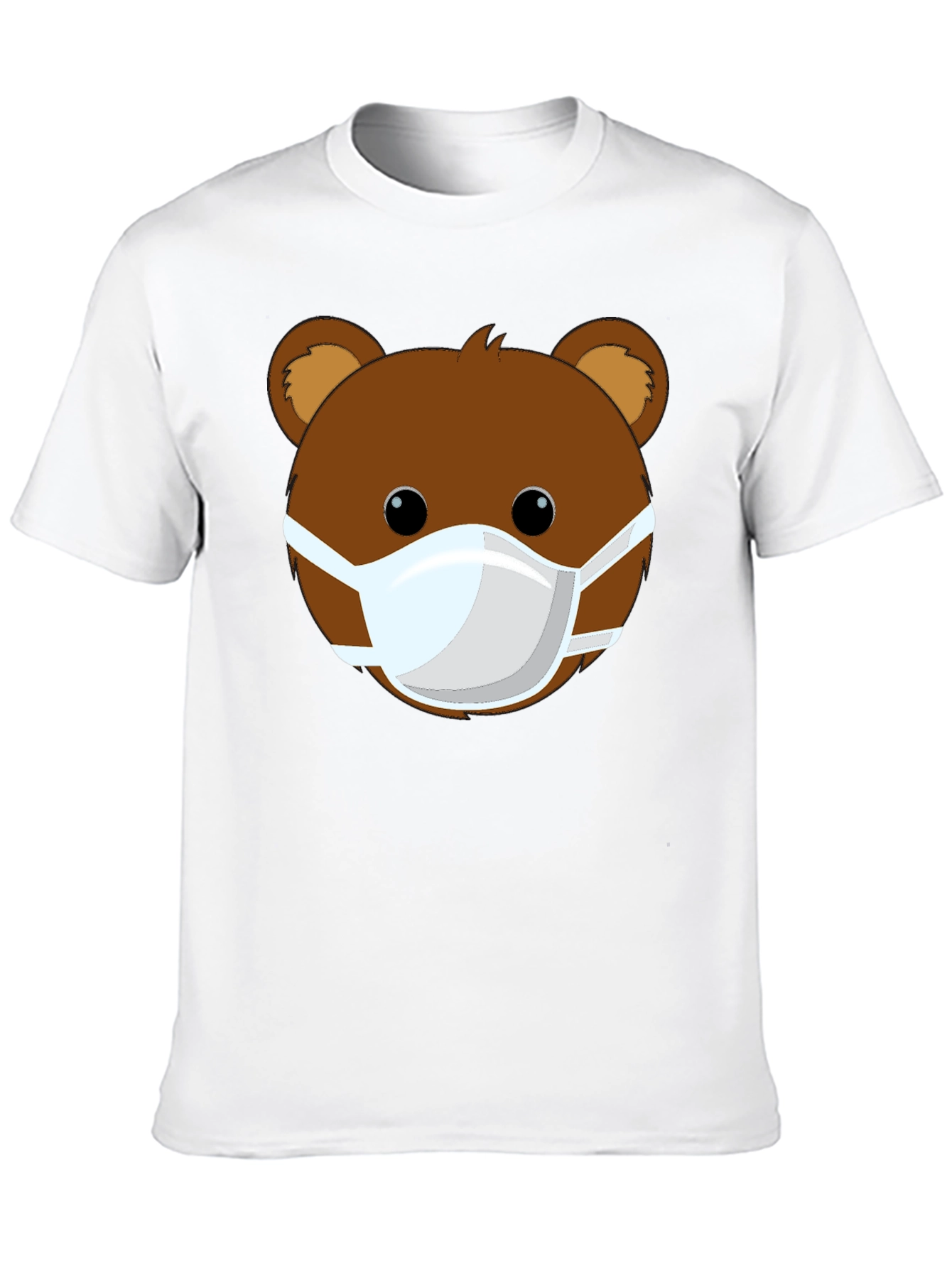 Bear Face Mask Graphic Tee - Black Casual Shirt