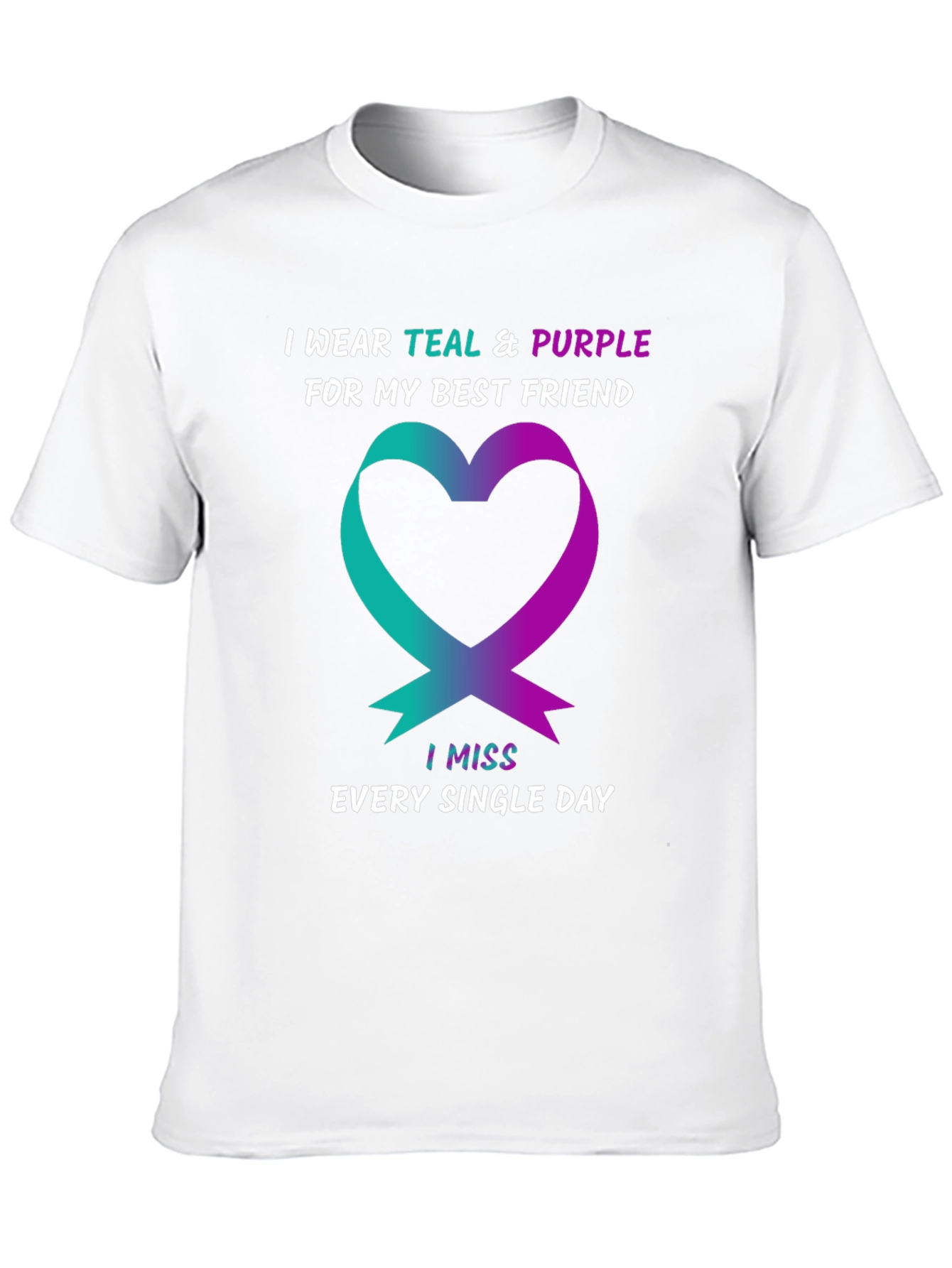 Teal & Purple Heart Best Friend Remembrance T-Shirt