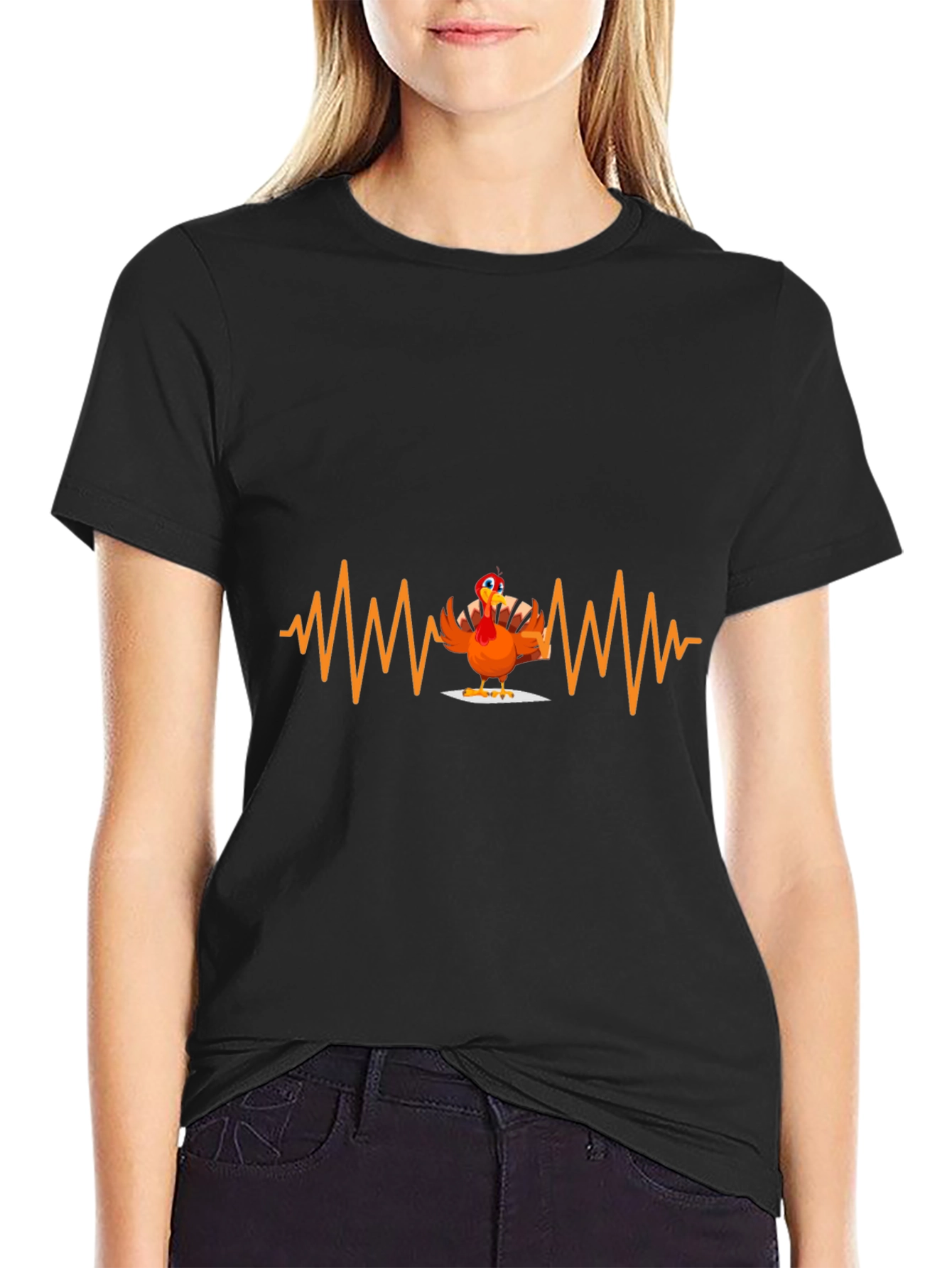 Thanksgiving Turkey Heartbeat Mens T-Shirt