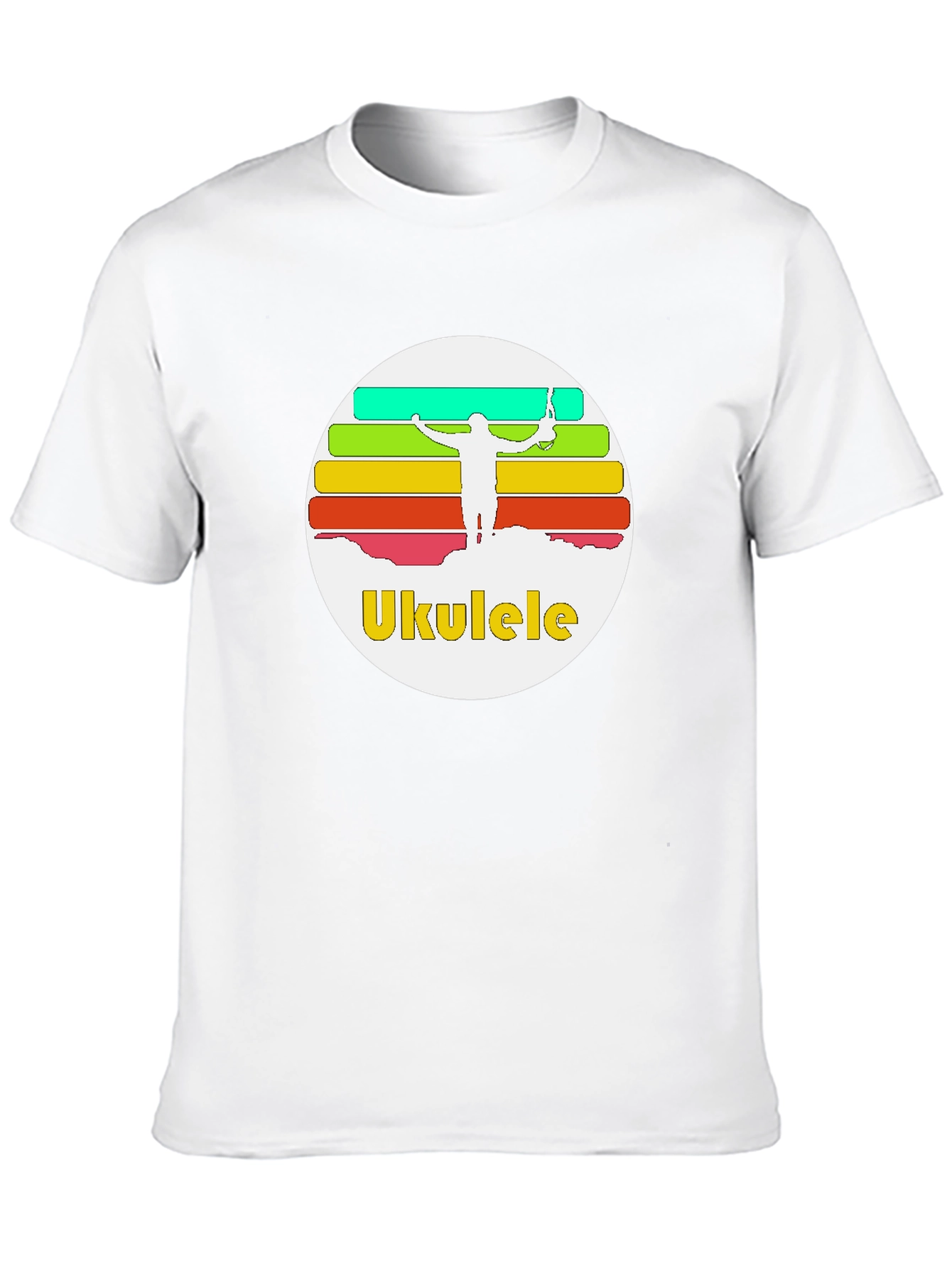 Ukulele Sunset T-Shirt - Retro Style Black Tee