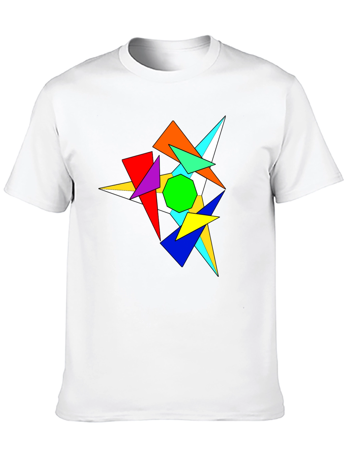 Abstract Geometric Graphic Print Black T-Shirt