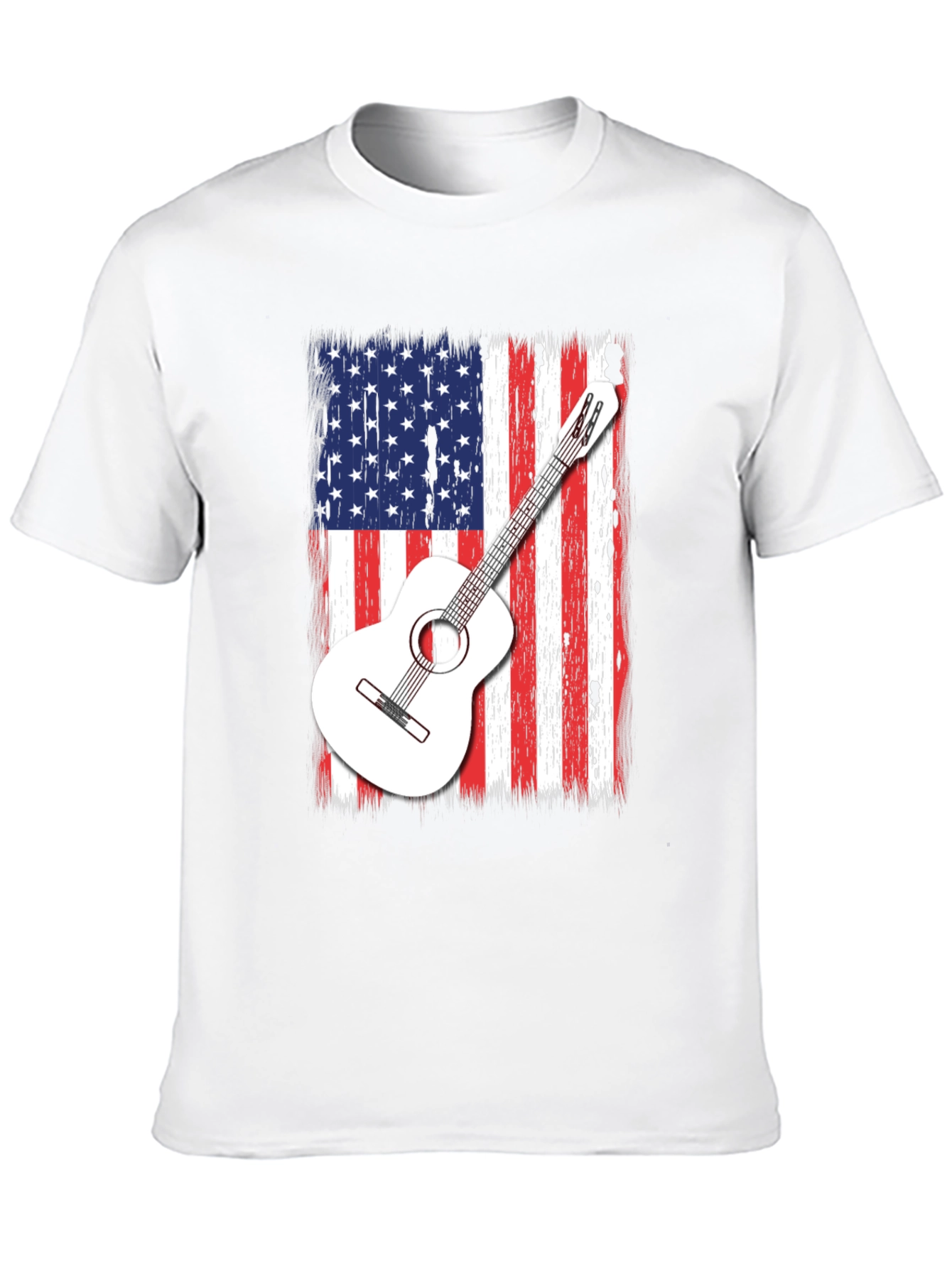 USA Flag Guitar Graphic T-Shirt