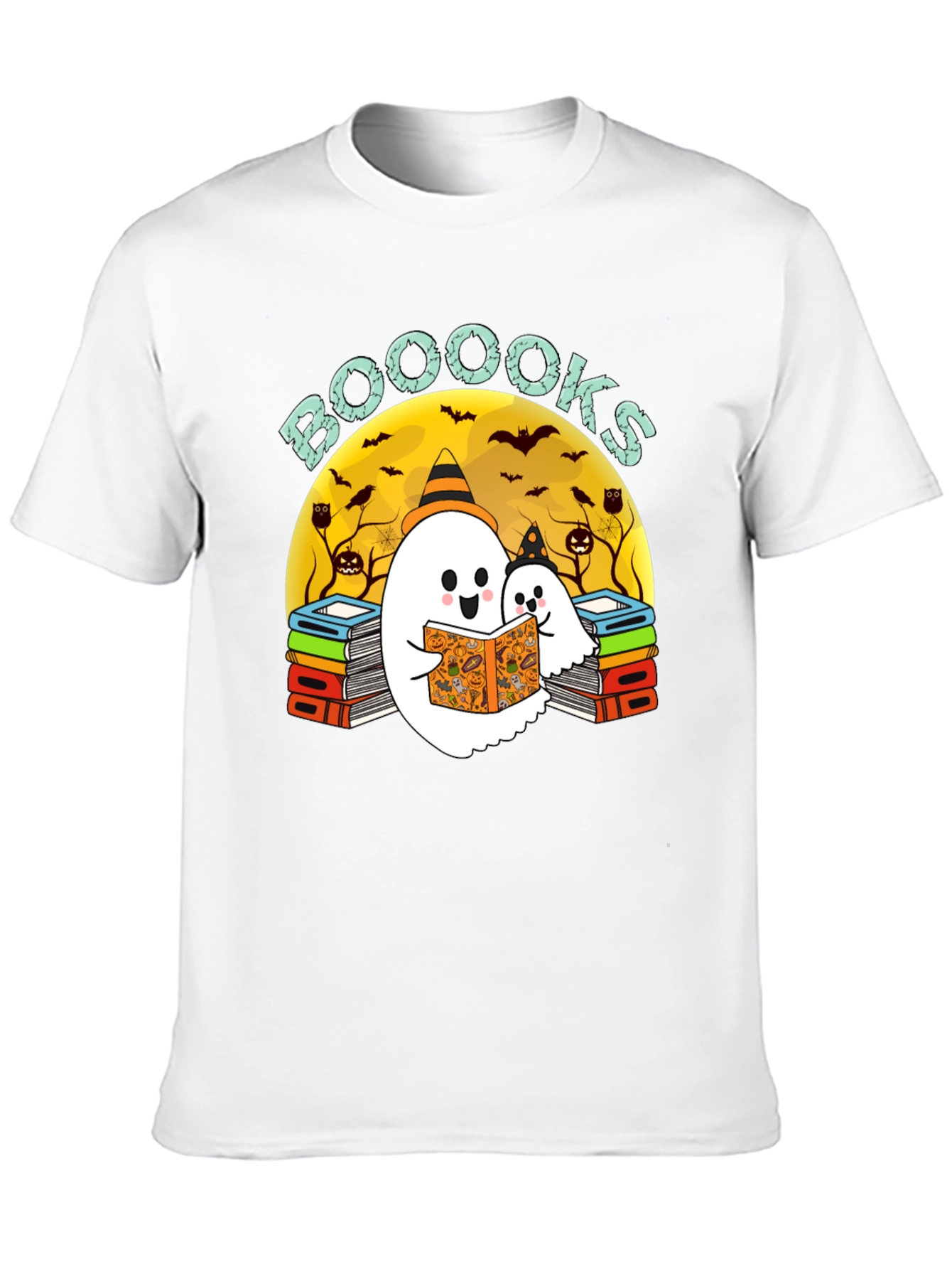 Booooks Halloween Ghost Reader T-Shirt