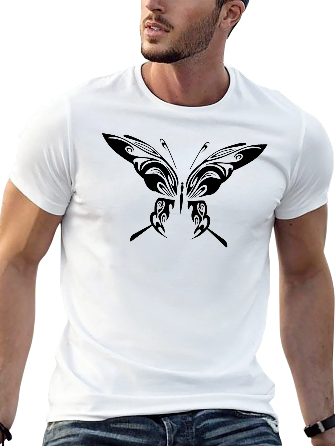 Butterfly Graphic Black T-Shirt - Unique Design