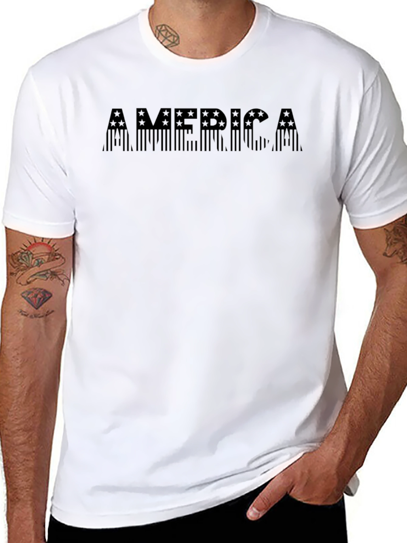 American Flag Print T-Shirt - Patriotic Pride