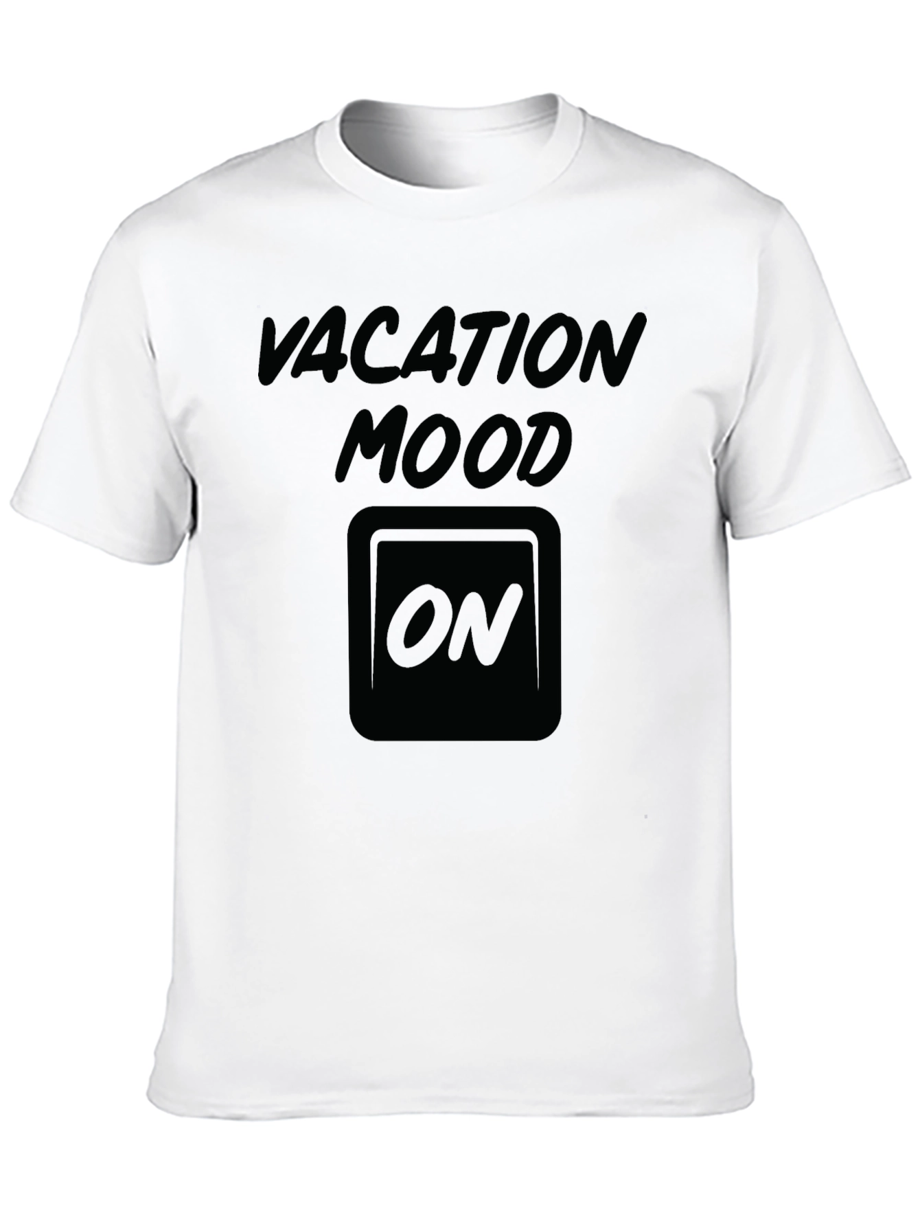 Vacation Mood ON Graphic Tee - Black Cotton T-Shirt