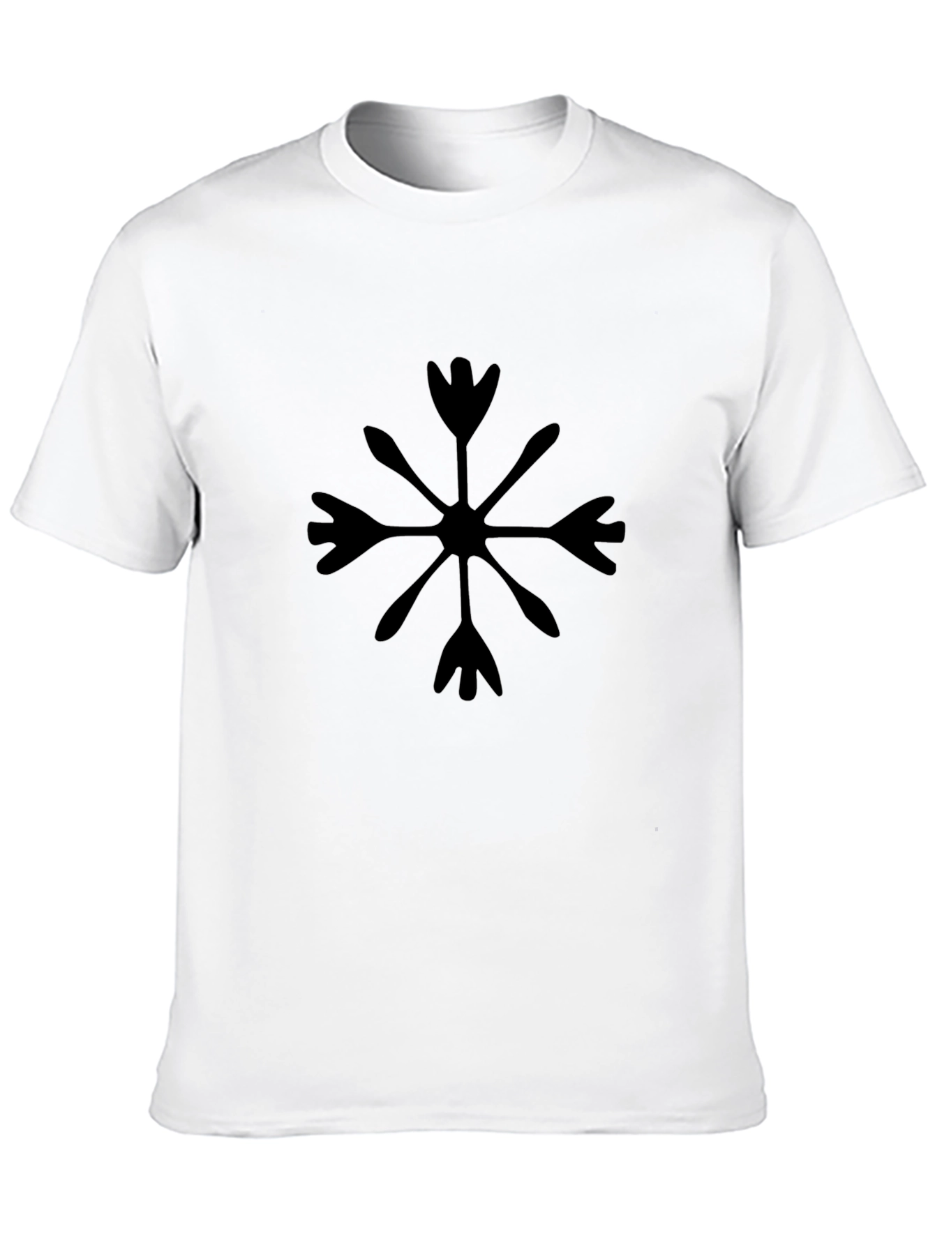 Black Graphic Tee: Unique Snowflake Design
