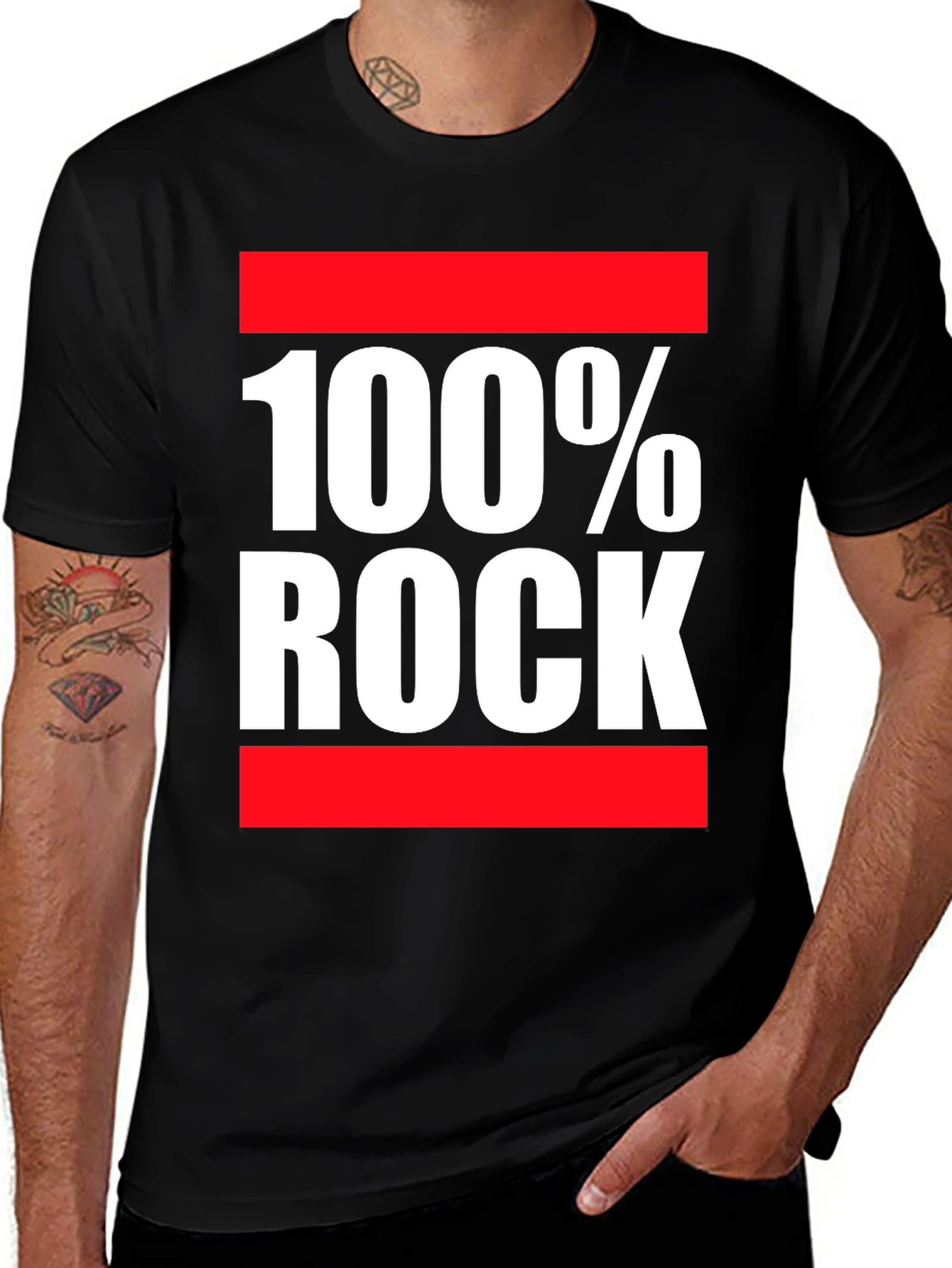 100% Rock Graphic Print T-Shirt