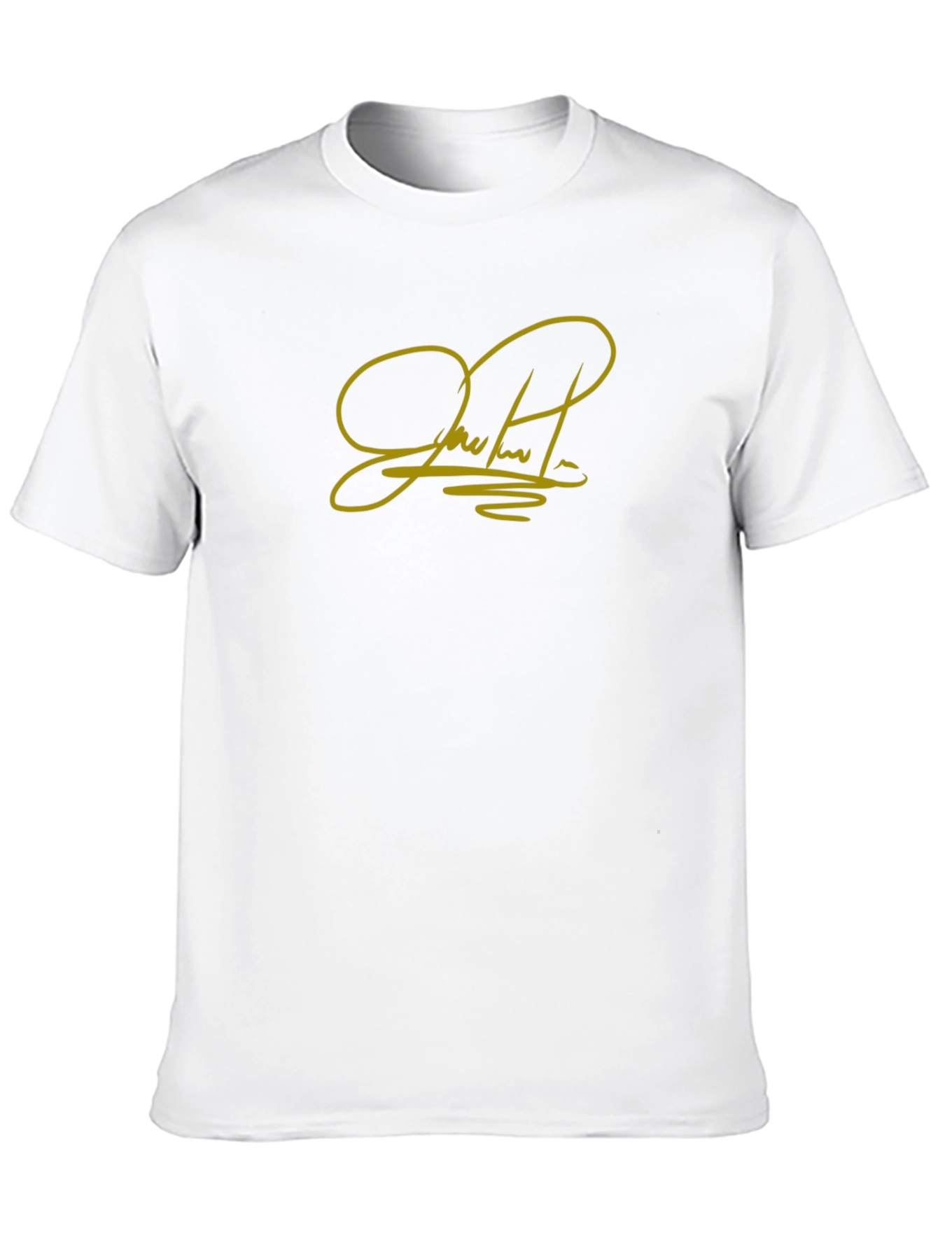 Black T-Shirt with Gold Signature Graphic