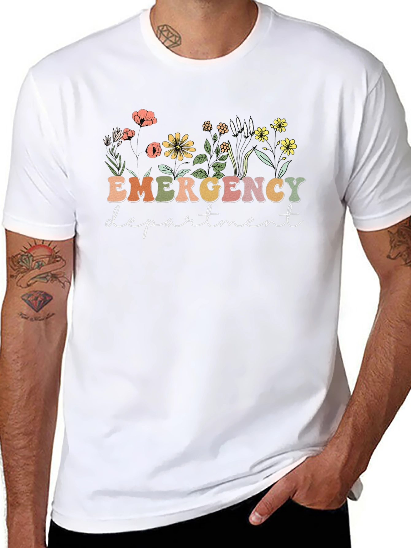 Emergency Department Floral Graphic Tee