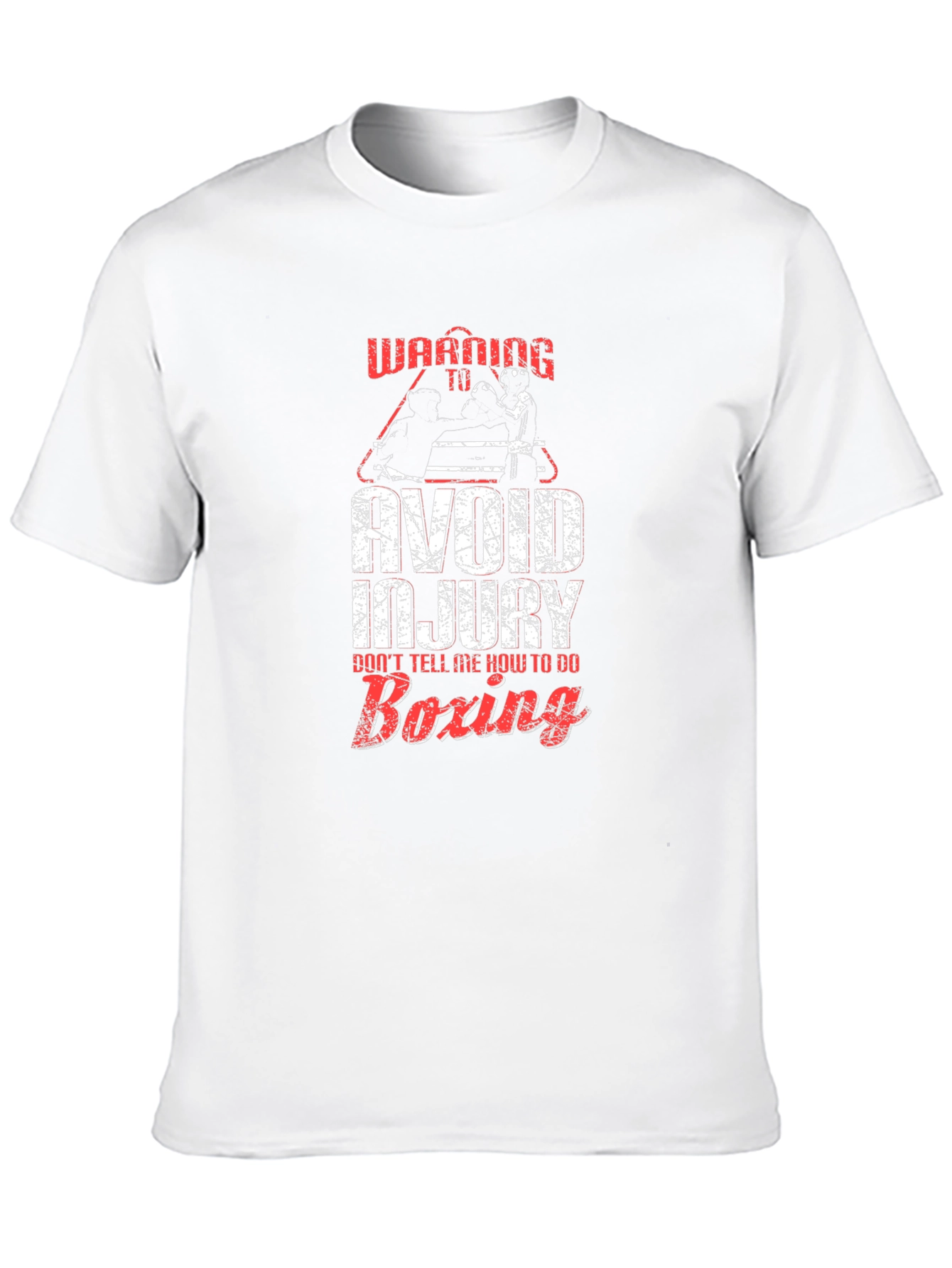 Warning Boxing T-Shirt Avoid Injury Funny Graphic Tee