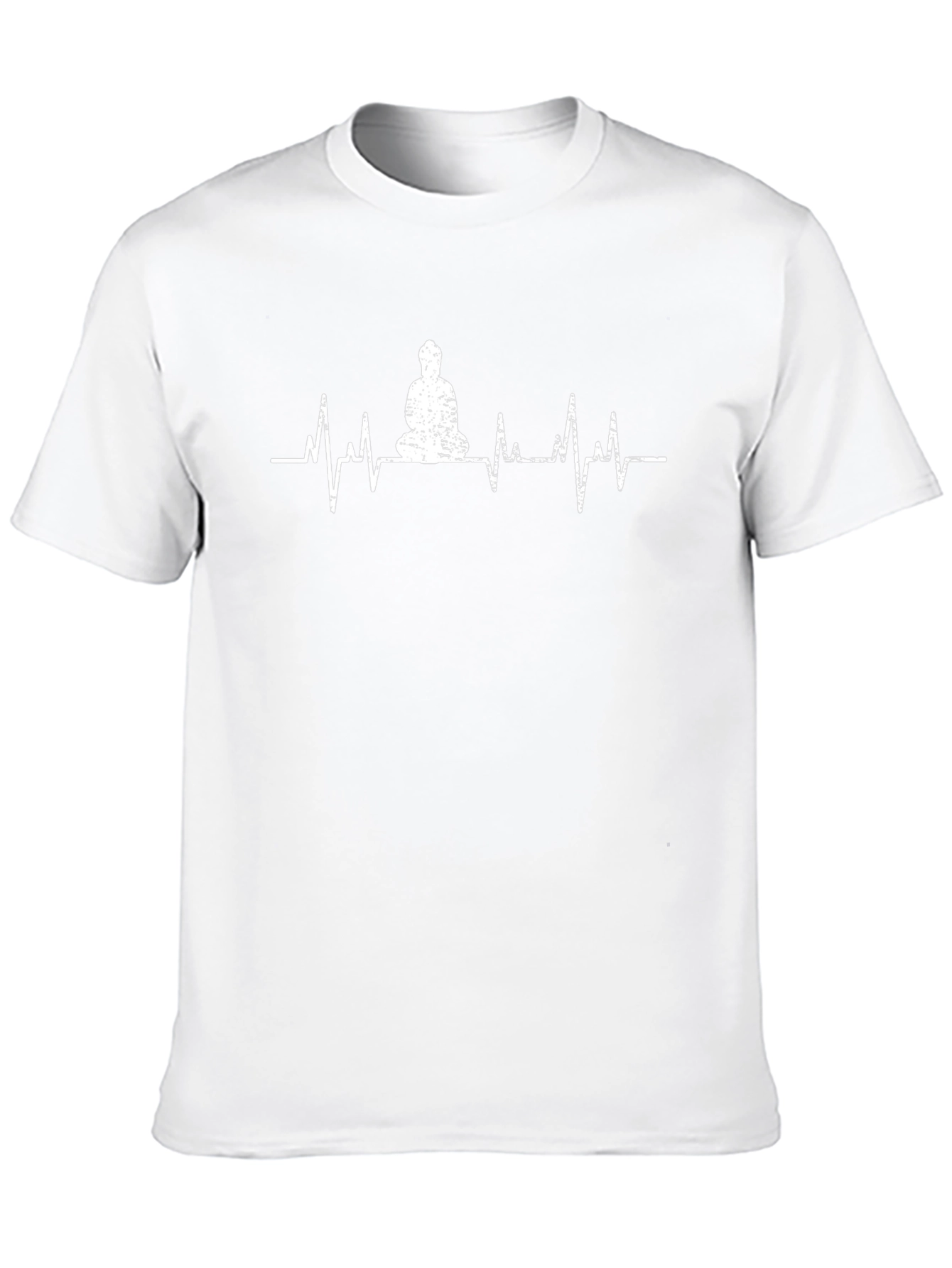 Zen Heartbeat T-Shirt - Meditating Buddha ECG Line Tee