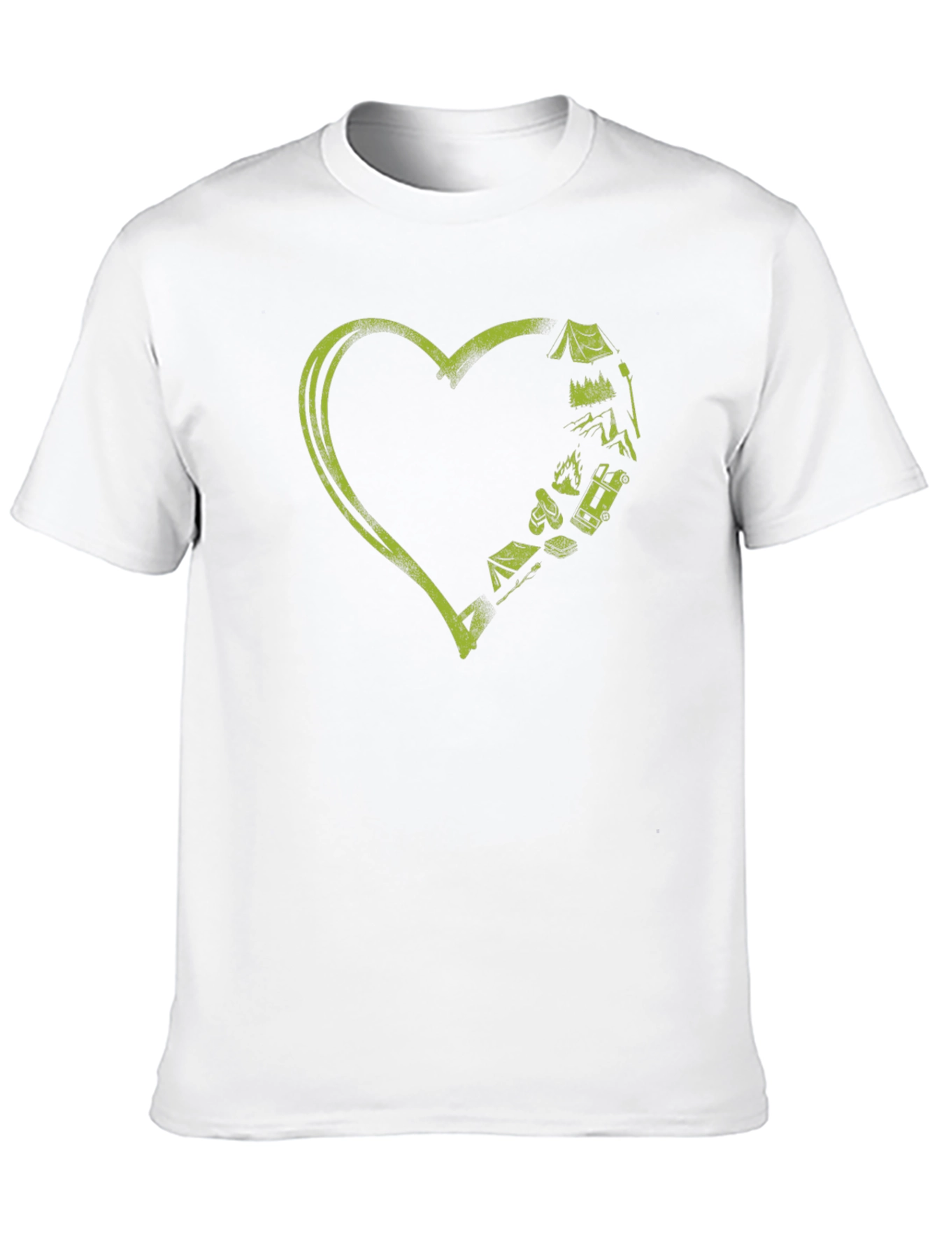 Camping Heart Graphic Tee - Adventure Lover T-Shirt