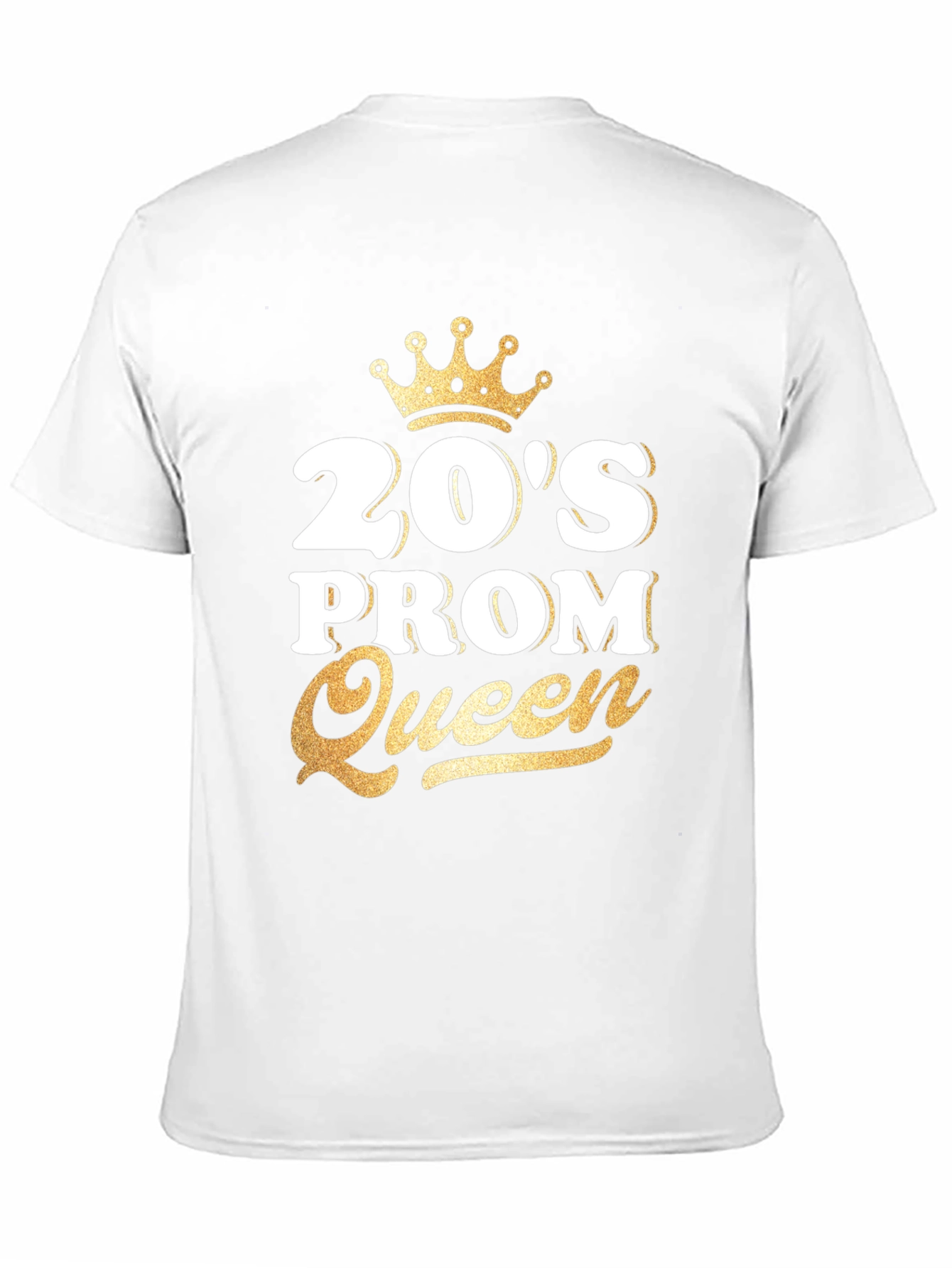 20s Prom Queen T-Shirt - Gold Crown Design