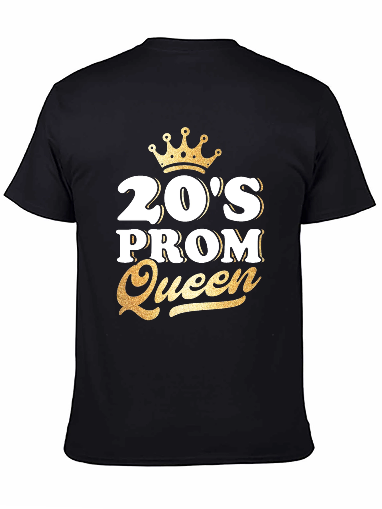 20s Prom Queen T-Shirt - Gold Crown Design