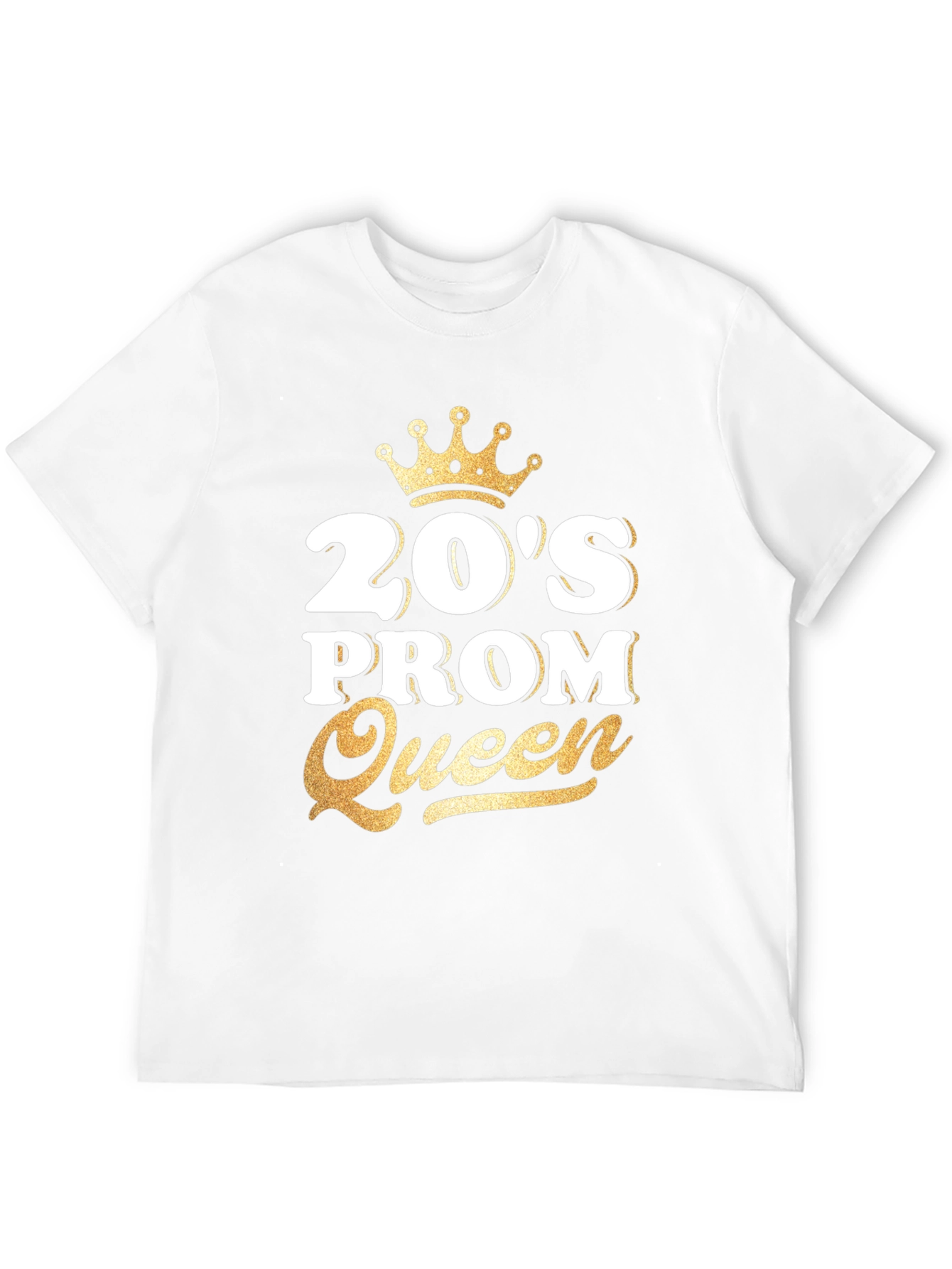 20s Prom Queen T-Shirt - Gold Crown Design