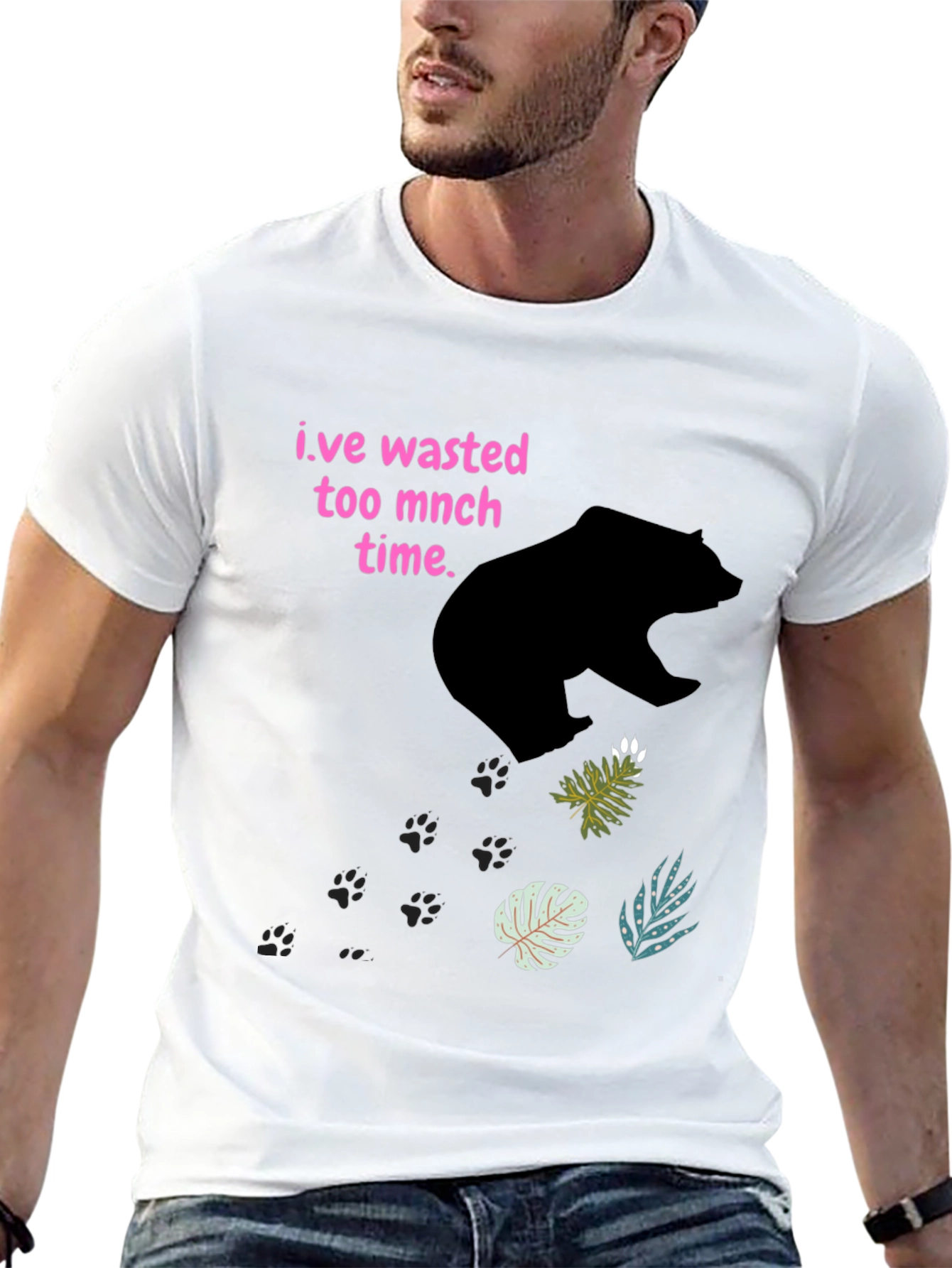 Wasted Time Bear Graphic T-Shirt