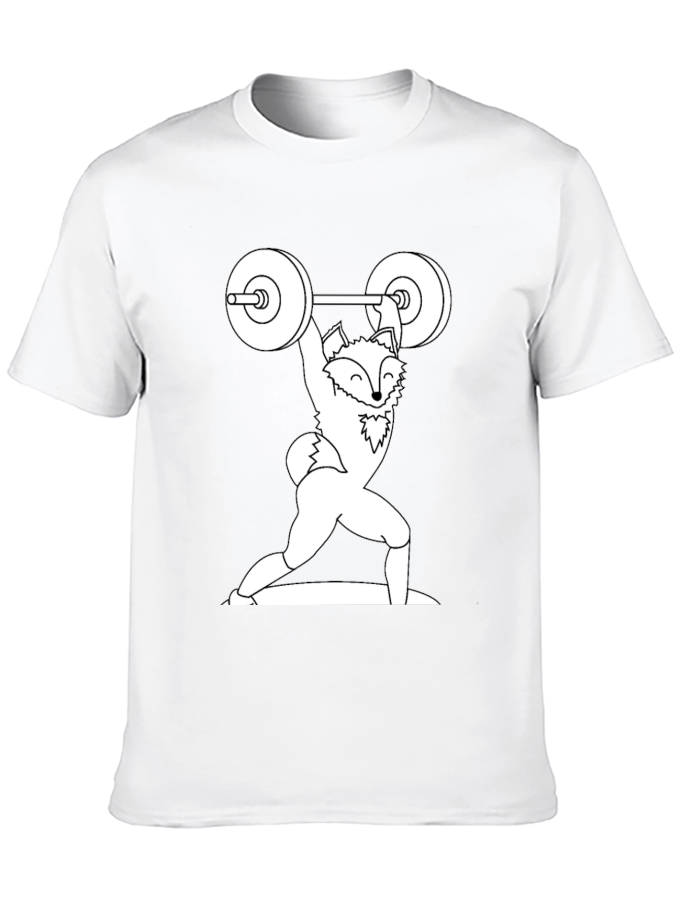 Weightlifting Fox Graphic Tee - Black Cotton T-Shirt