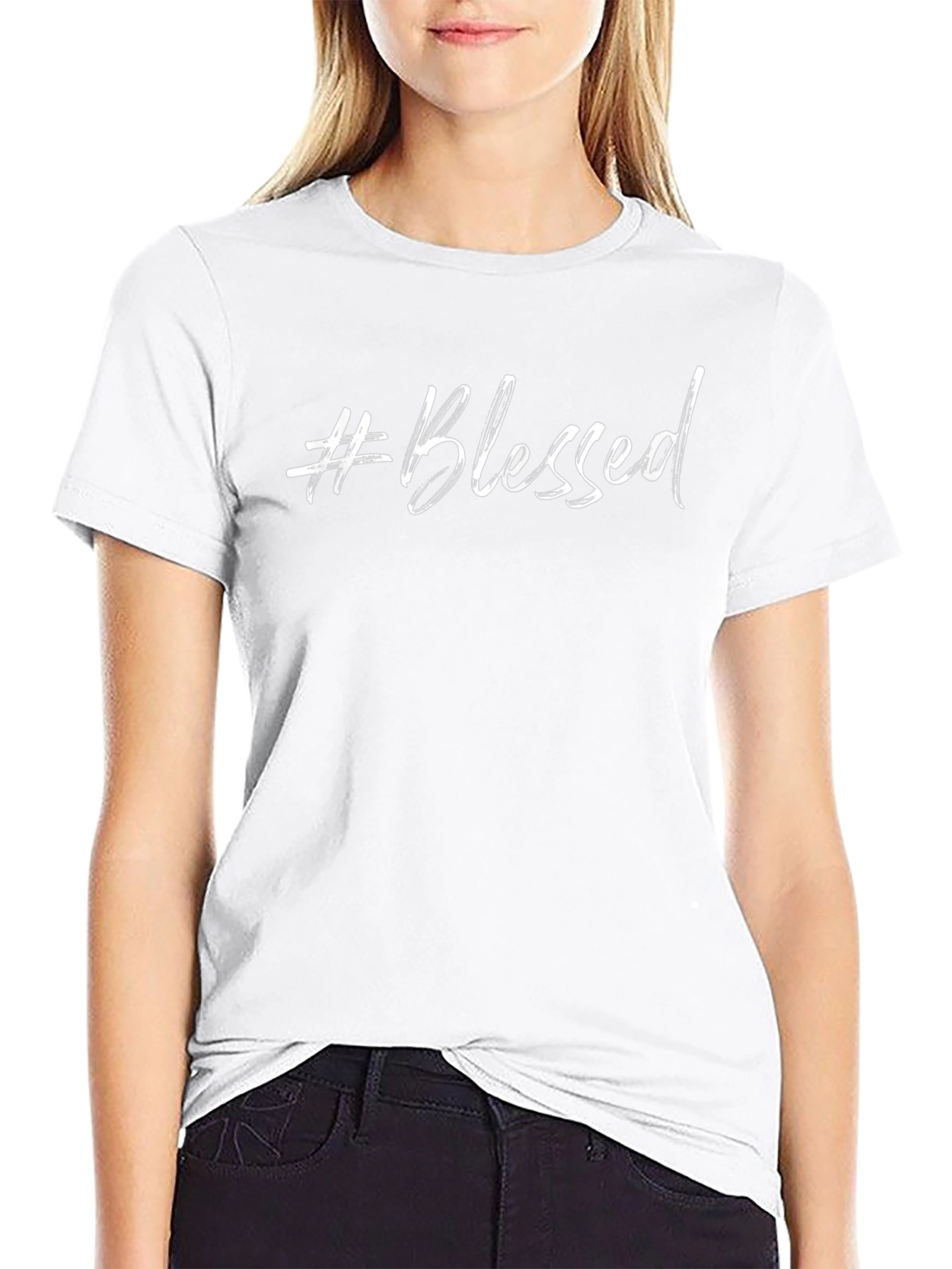 #Blessed Graphic Tee - Stylish Black Cotton T-Shirt