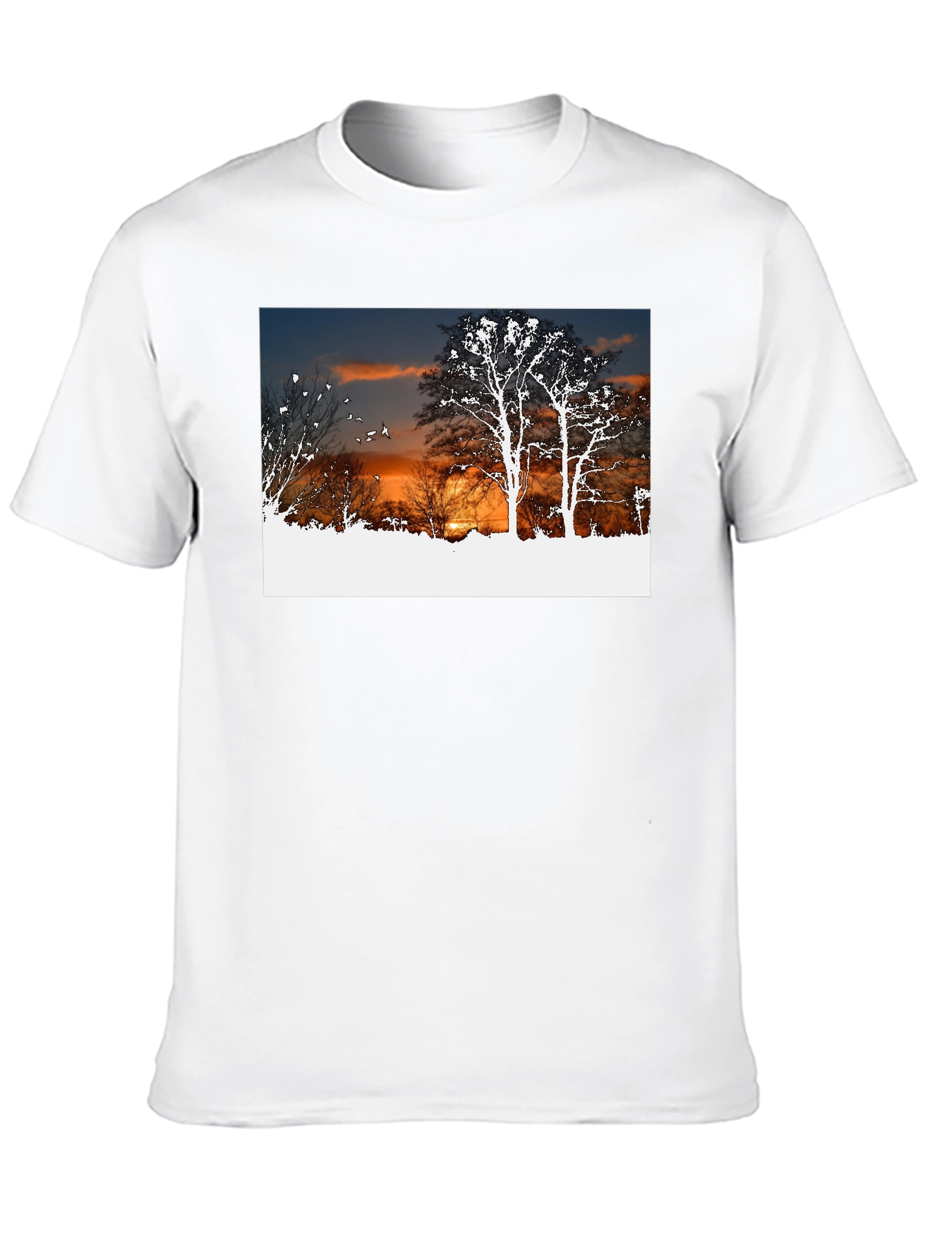 Sunset Trees Graphic Black T-Shirt