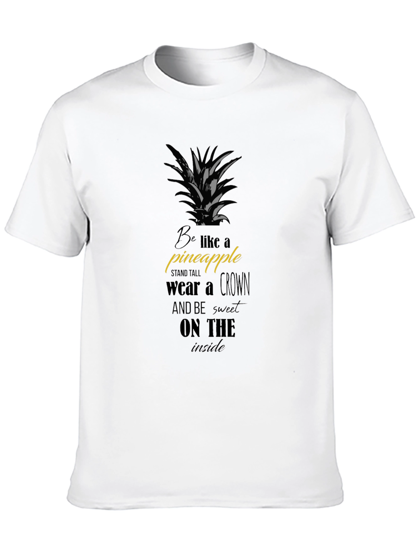 Black Pineapple T-Shirt - Stand Tall Wear a Crown