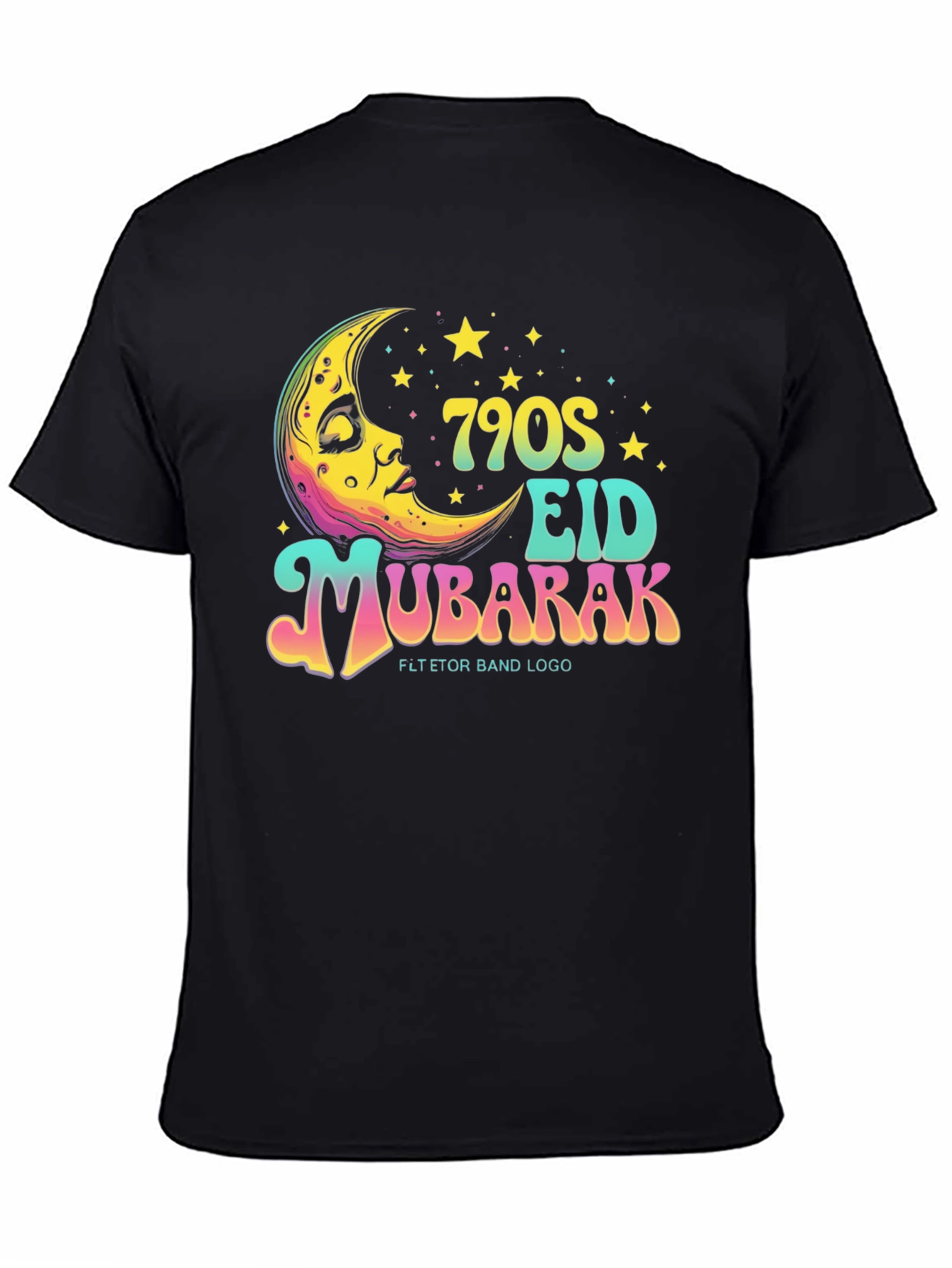 790s Eid Mubarak Black T-Shirt
