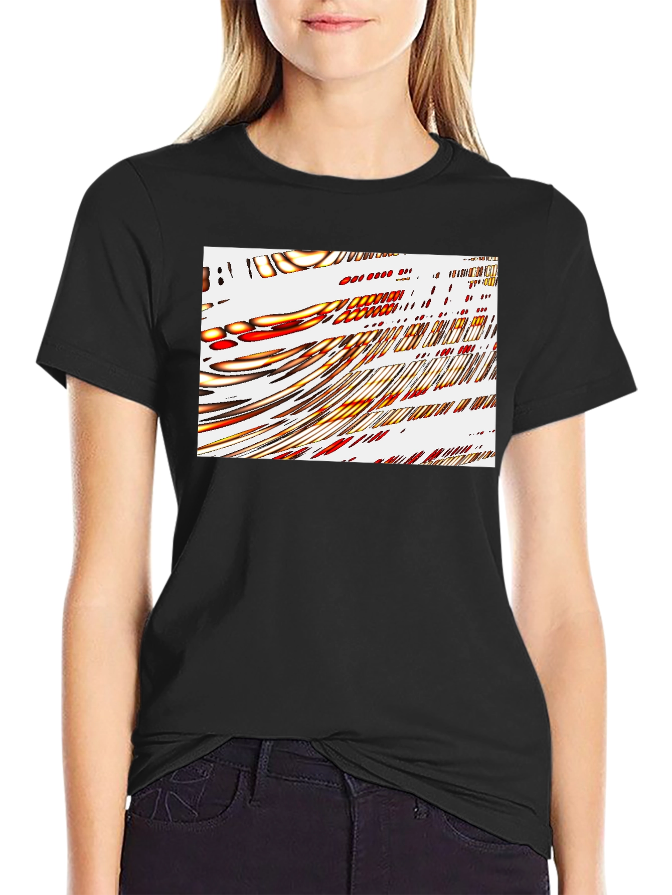 Abstract Art Graphic Print Black T-Shirt