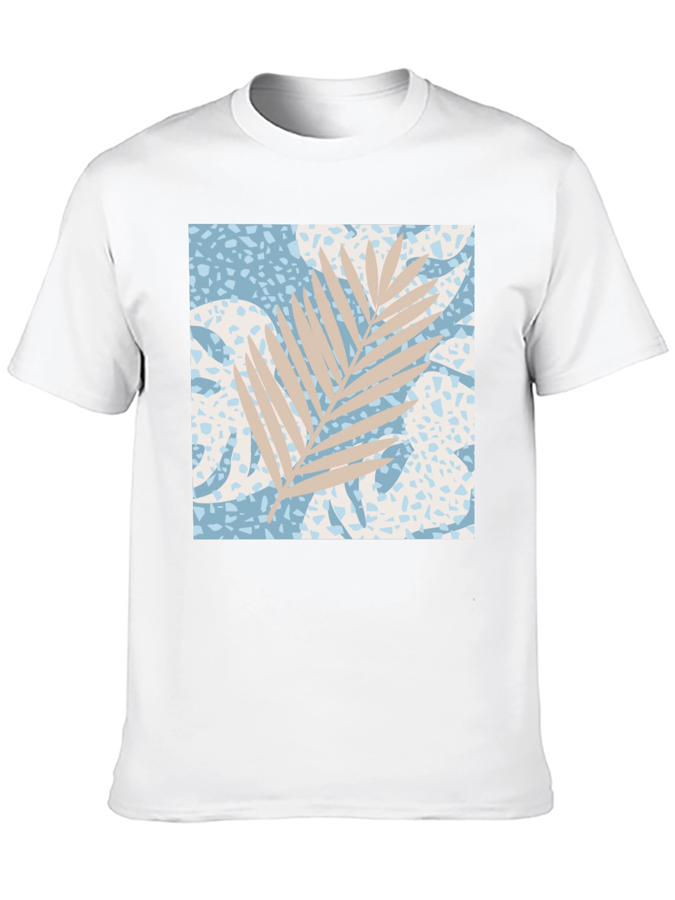 Tropical Leaf Print Black T-Shirt