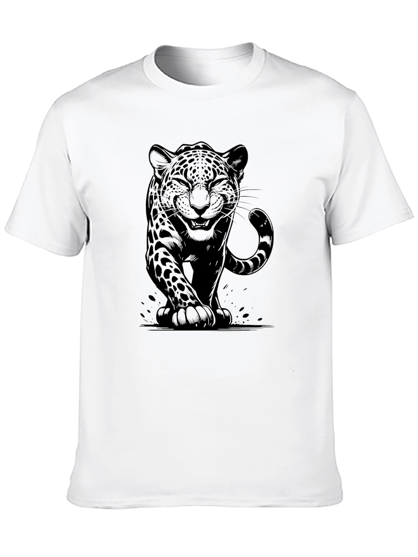 Black Jaguar Graphic Tee - Stylish Animal Print Shirt