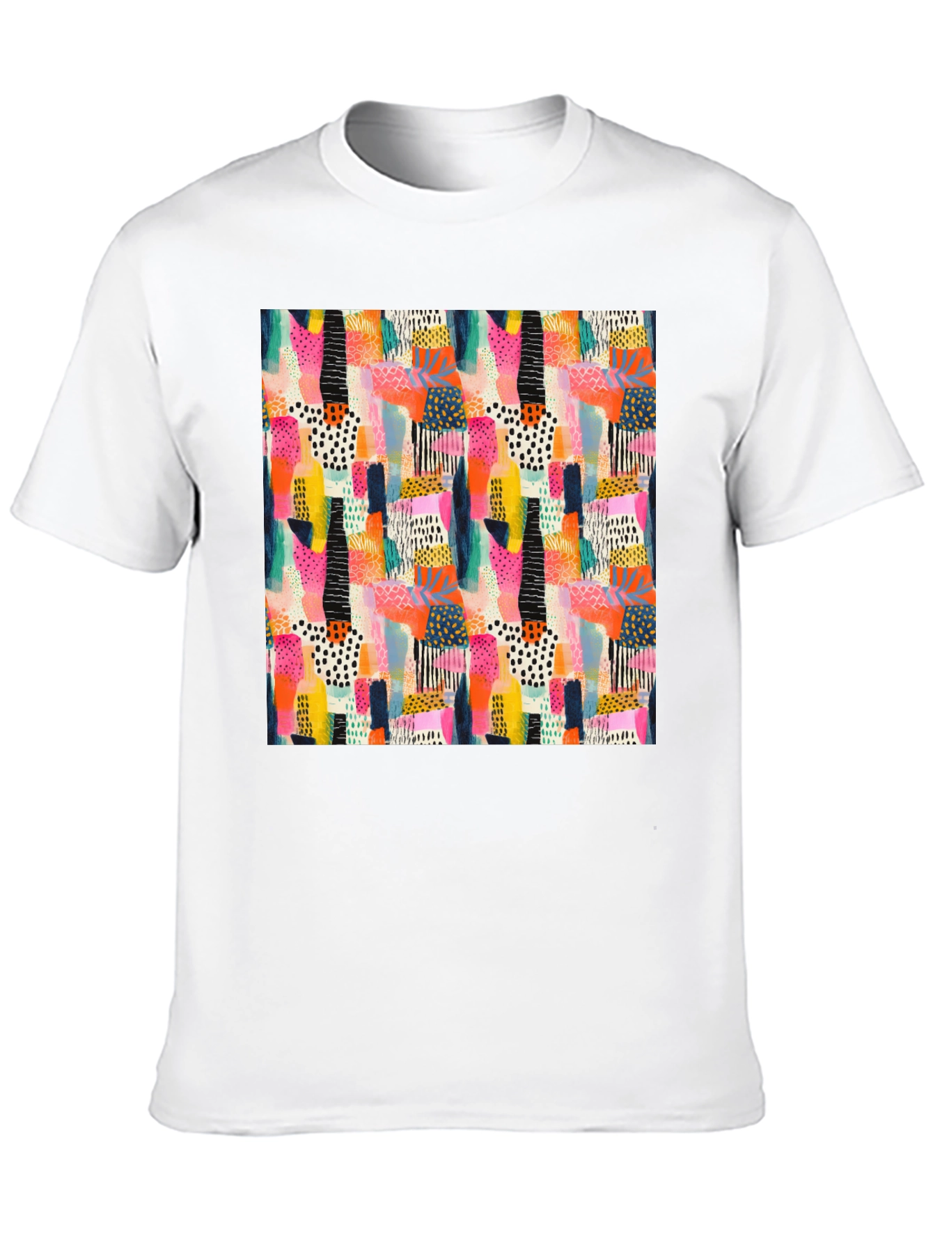 Abstract Pattern Black Crew Neck T-Shirt