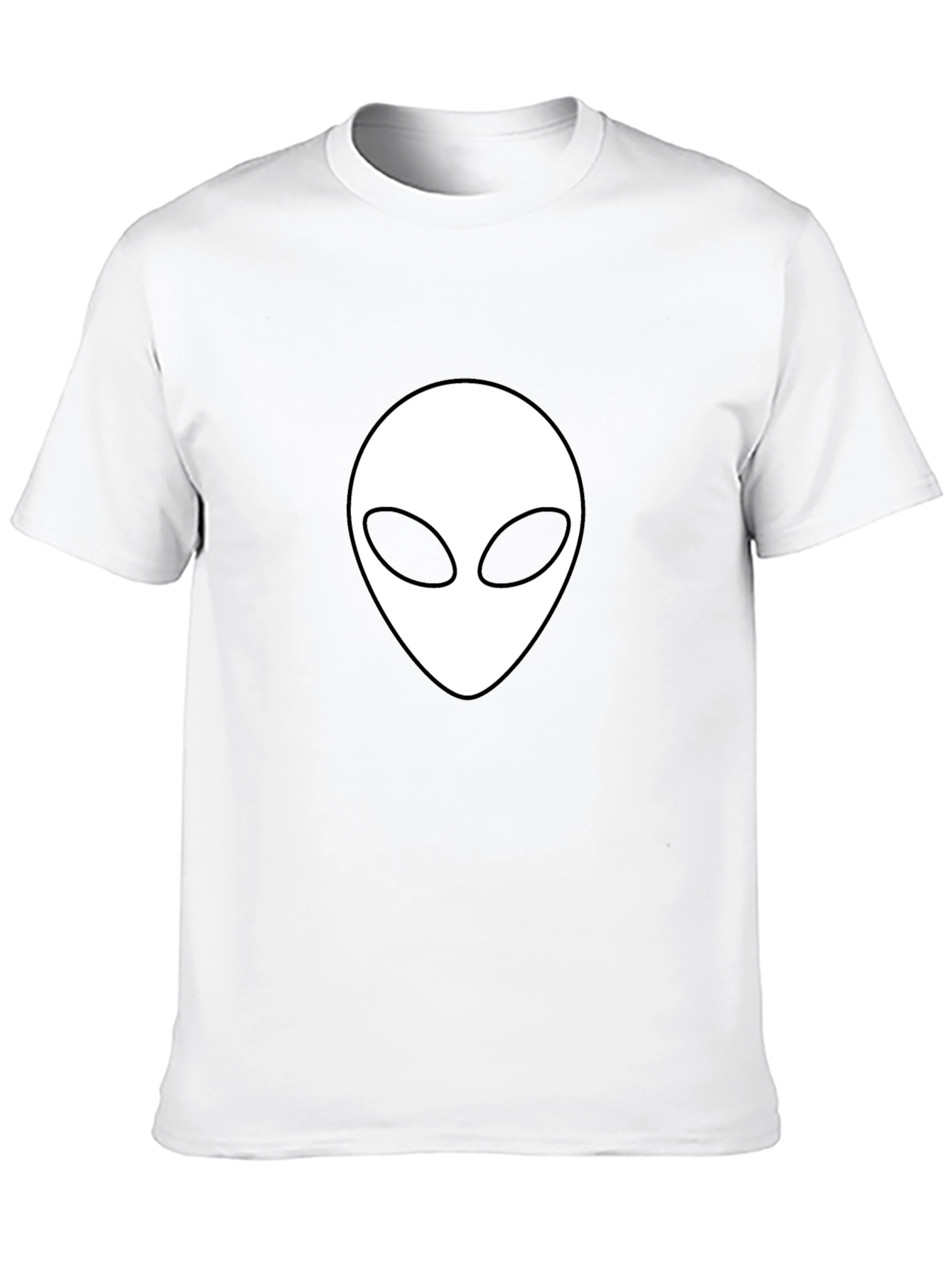 Alien Head Graphic Tee - Black Cotton T-Shirt