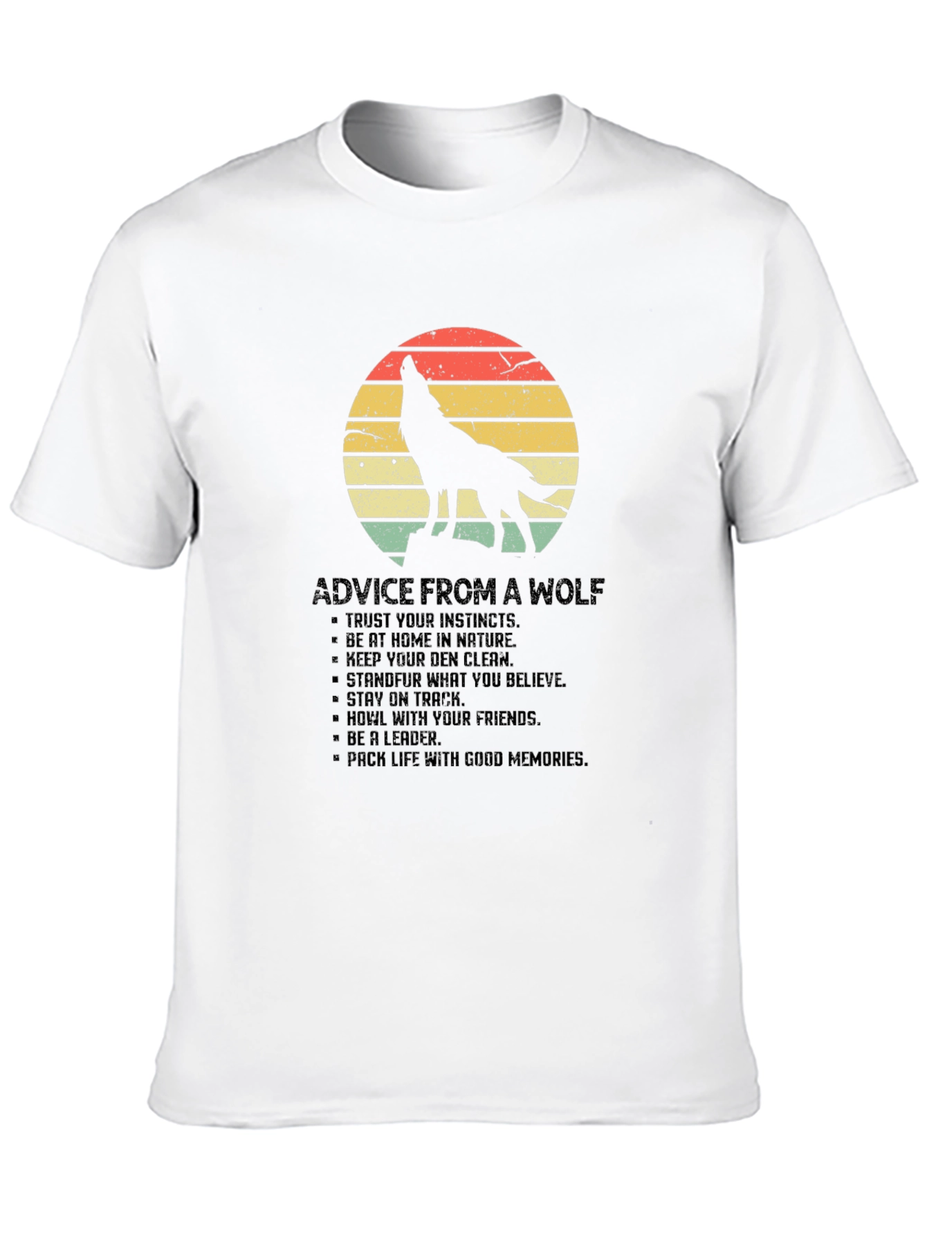 Wolf Advice Graphic Tee - Mens Black T-Shirt