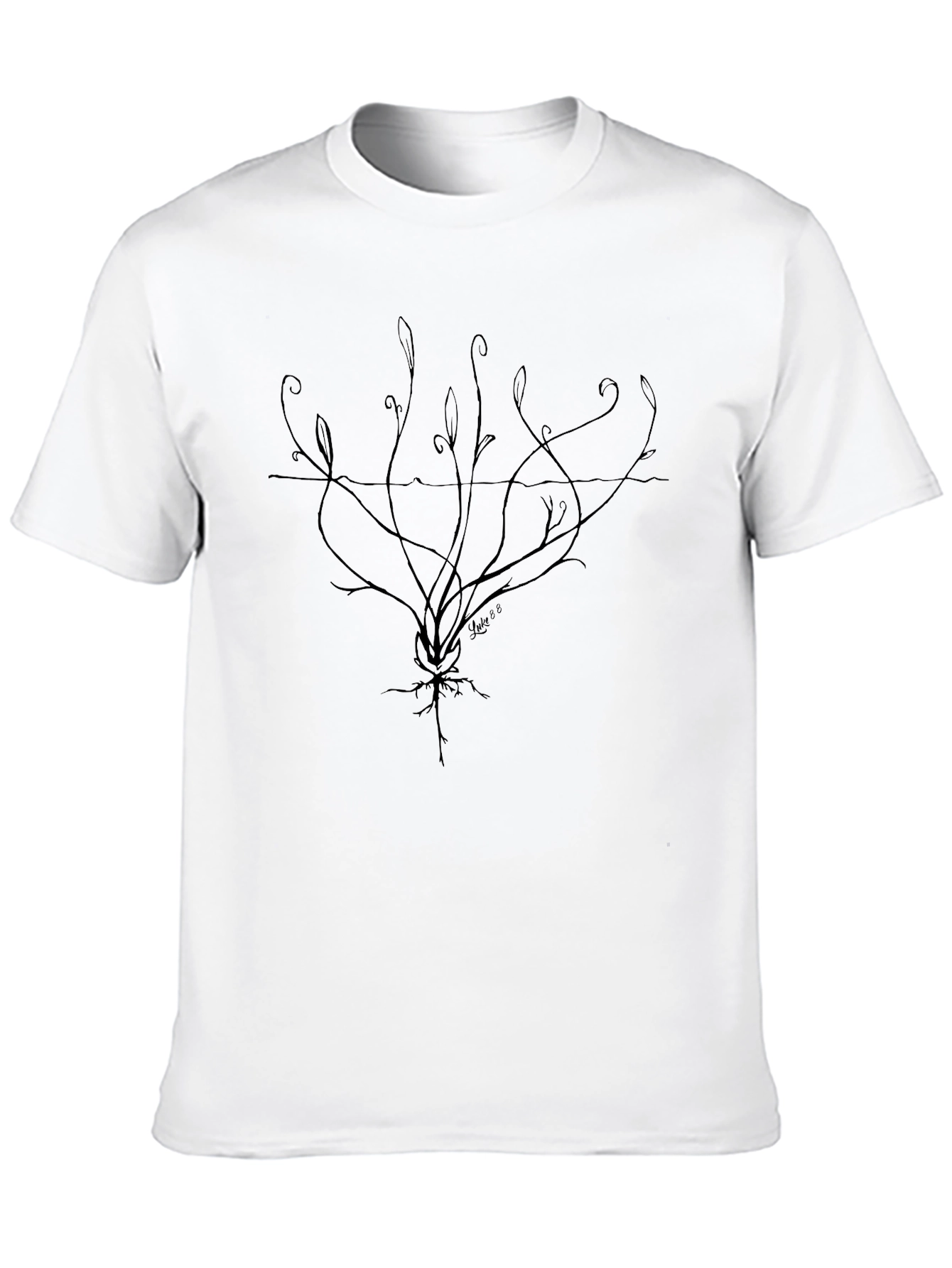 Abstract Roots Graphic Tee - Black Cotton Comfort