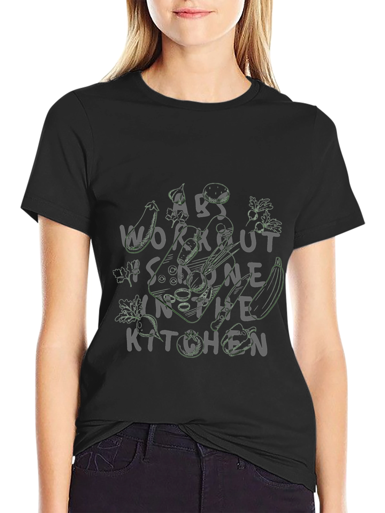 Abs Workout in the Kitchen Black T-Shirt