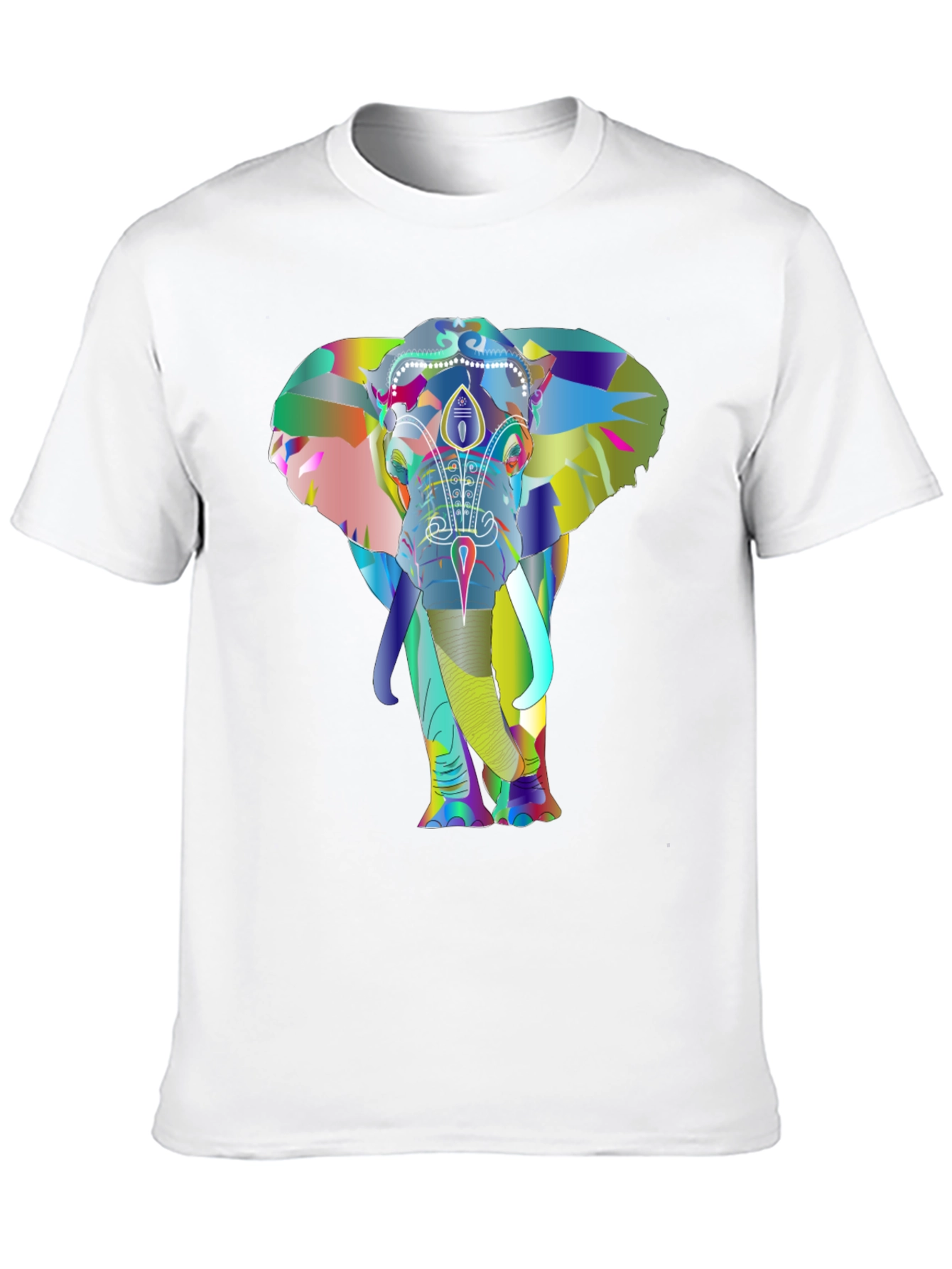 Vibrant Elephant Graphic Tee - Black Cotton T-Shirt