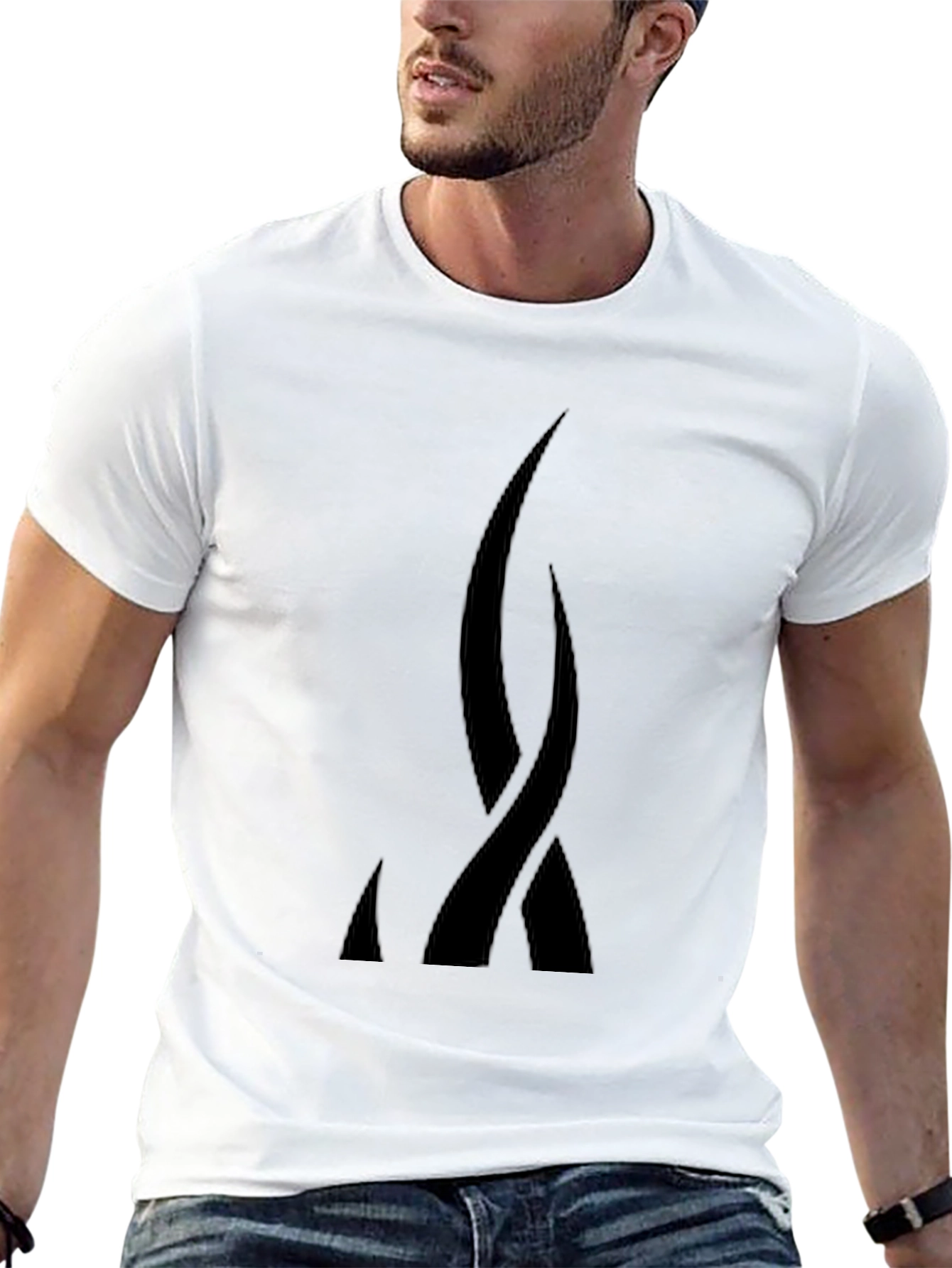 Abstract Black Graphic Tee - Modern Style