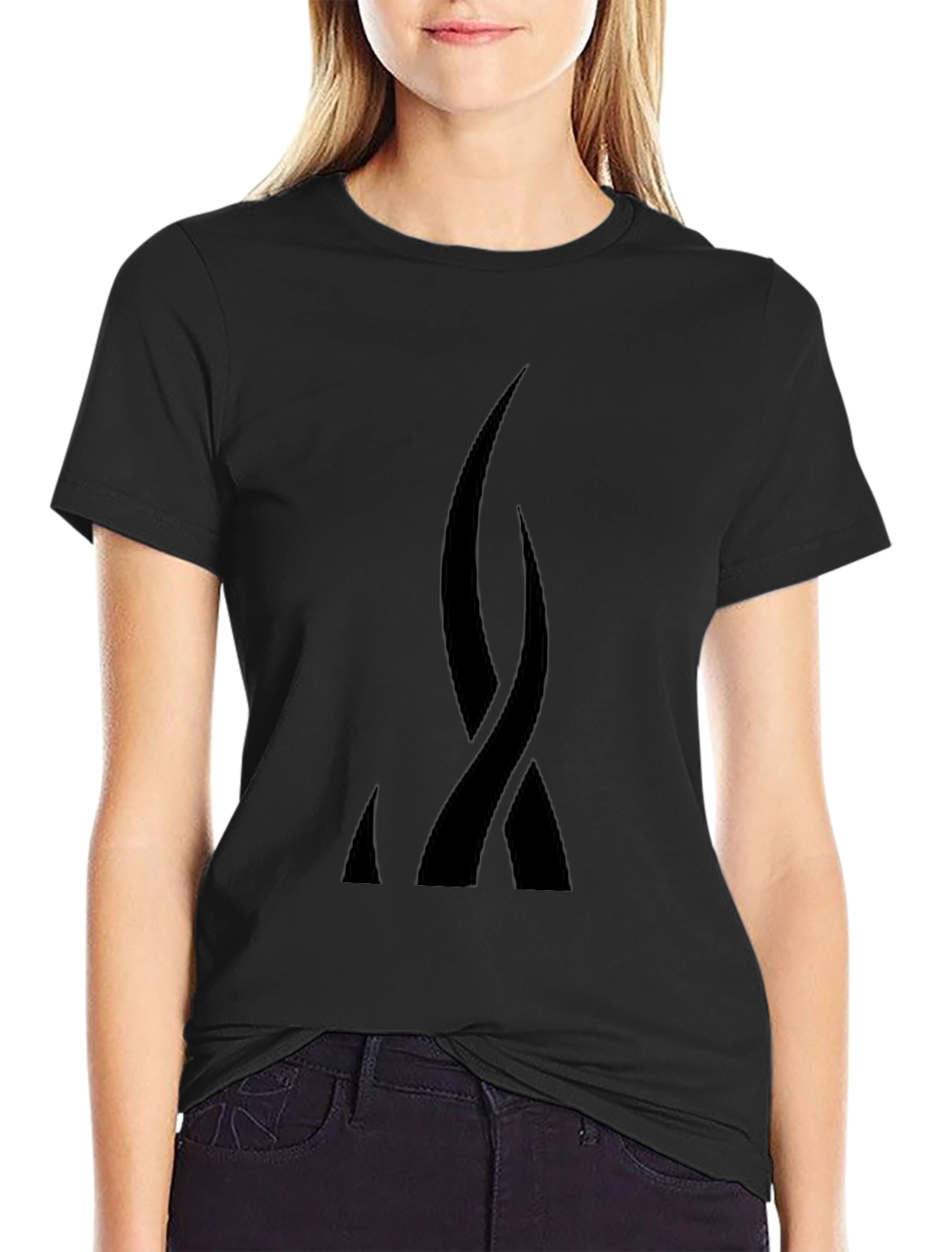 Abstract Black Graphic Tee - Modern Style