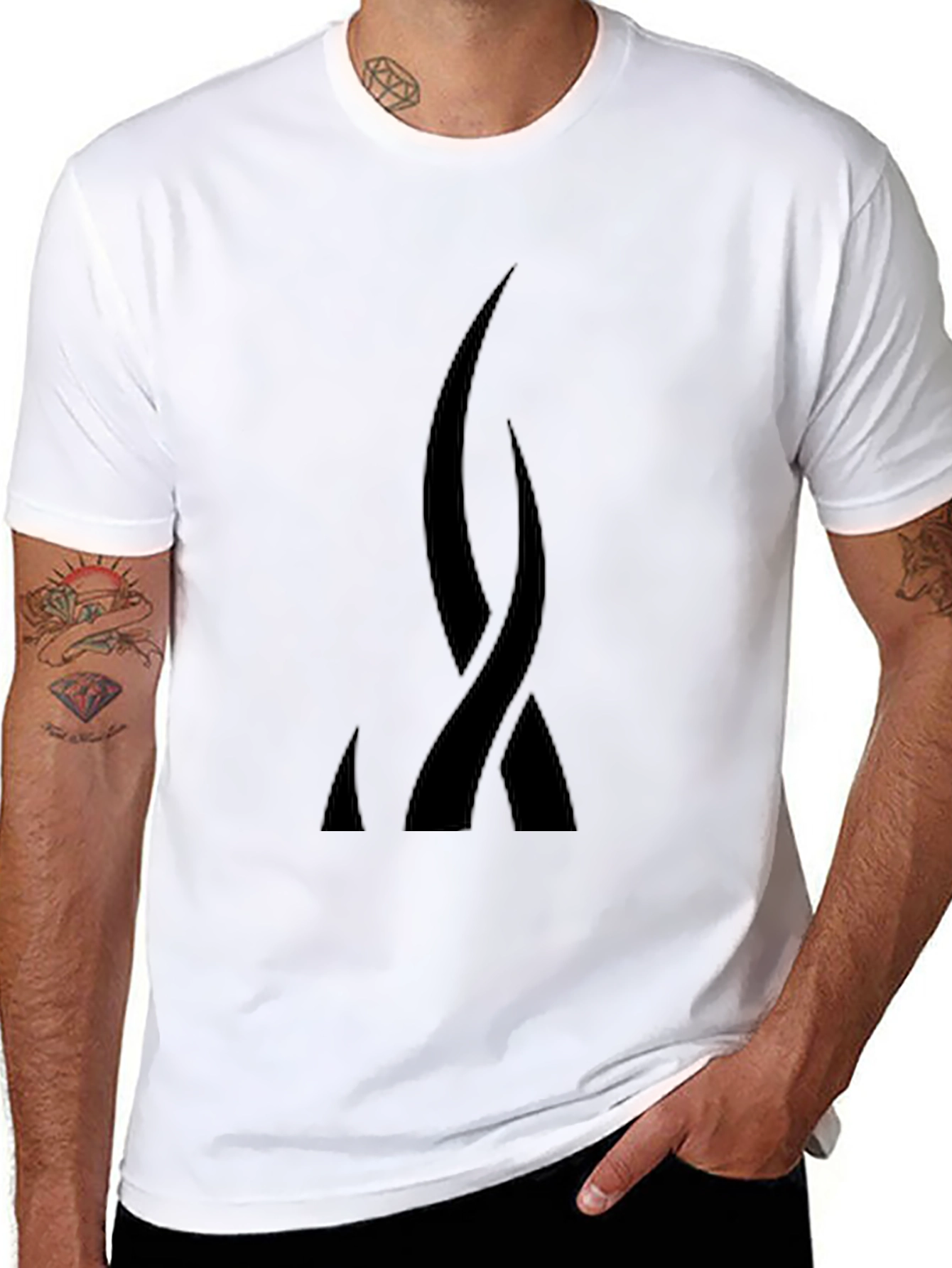 Abstract Black Graphic Tee - Modern Style