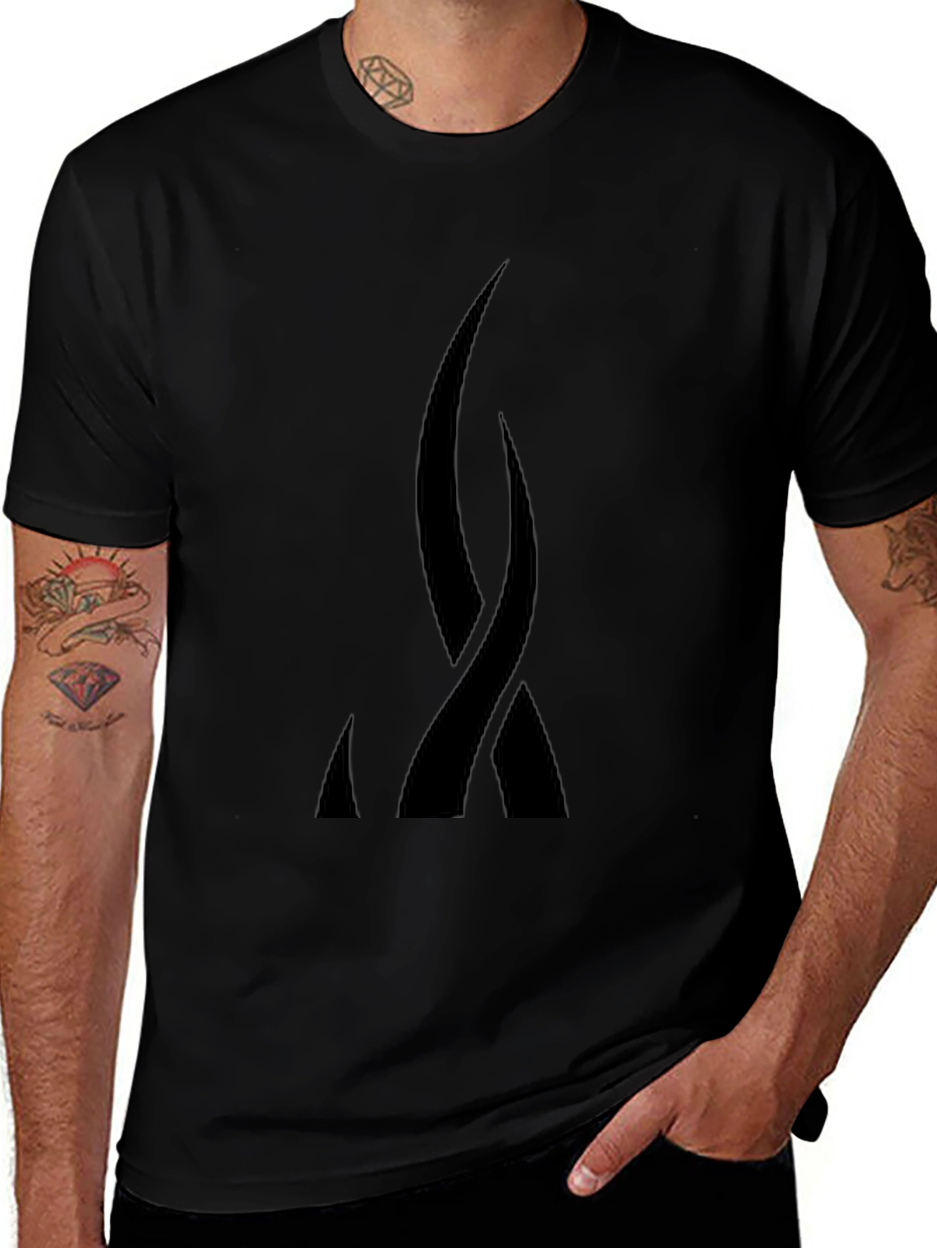 Abstract Black Graphic Tee - Modern Style