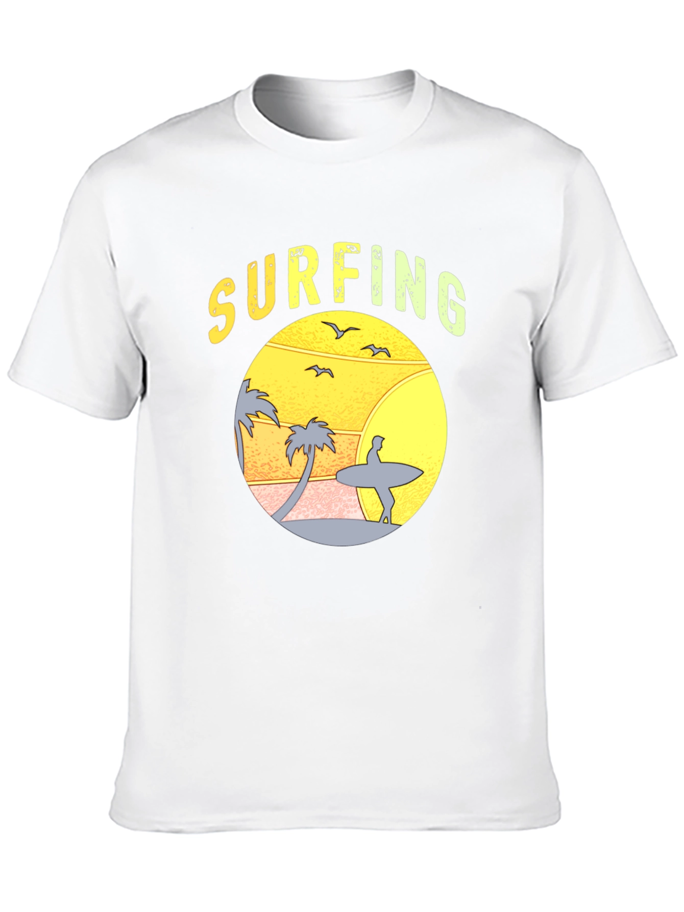 Surfing Sunset Graphic T-Shirt - Black