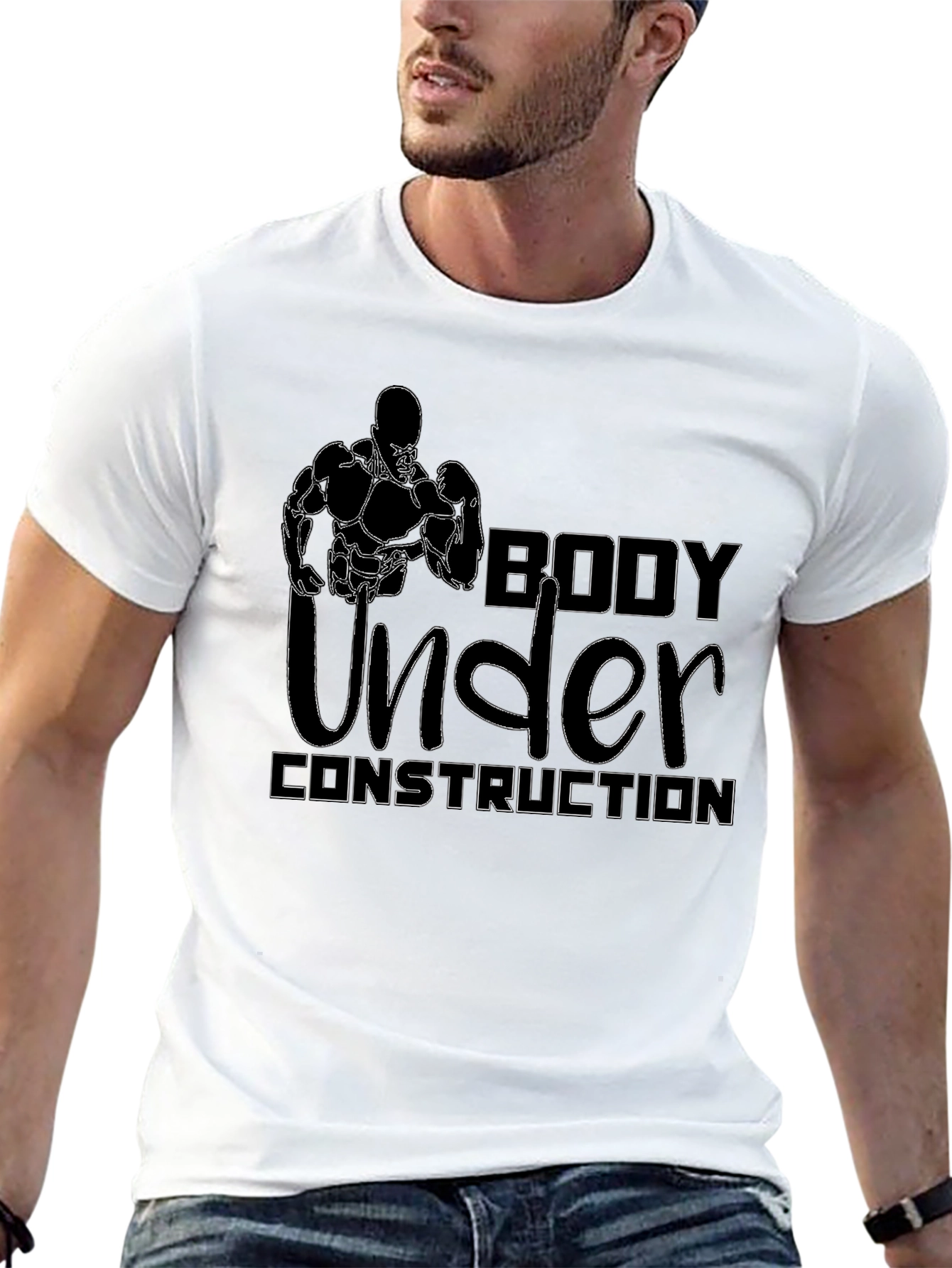 Body Under Construction Graphic T-Shirt - Black