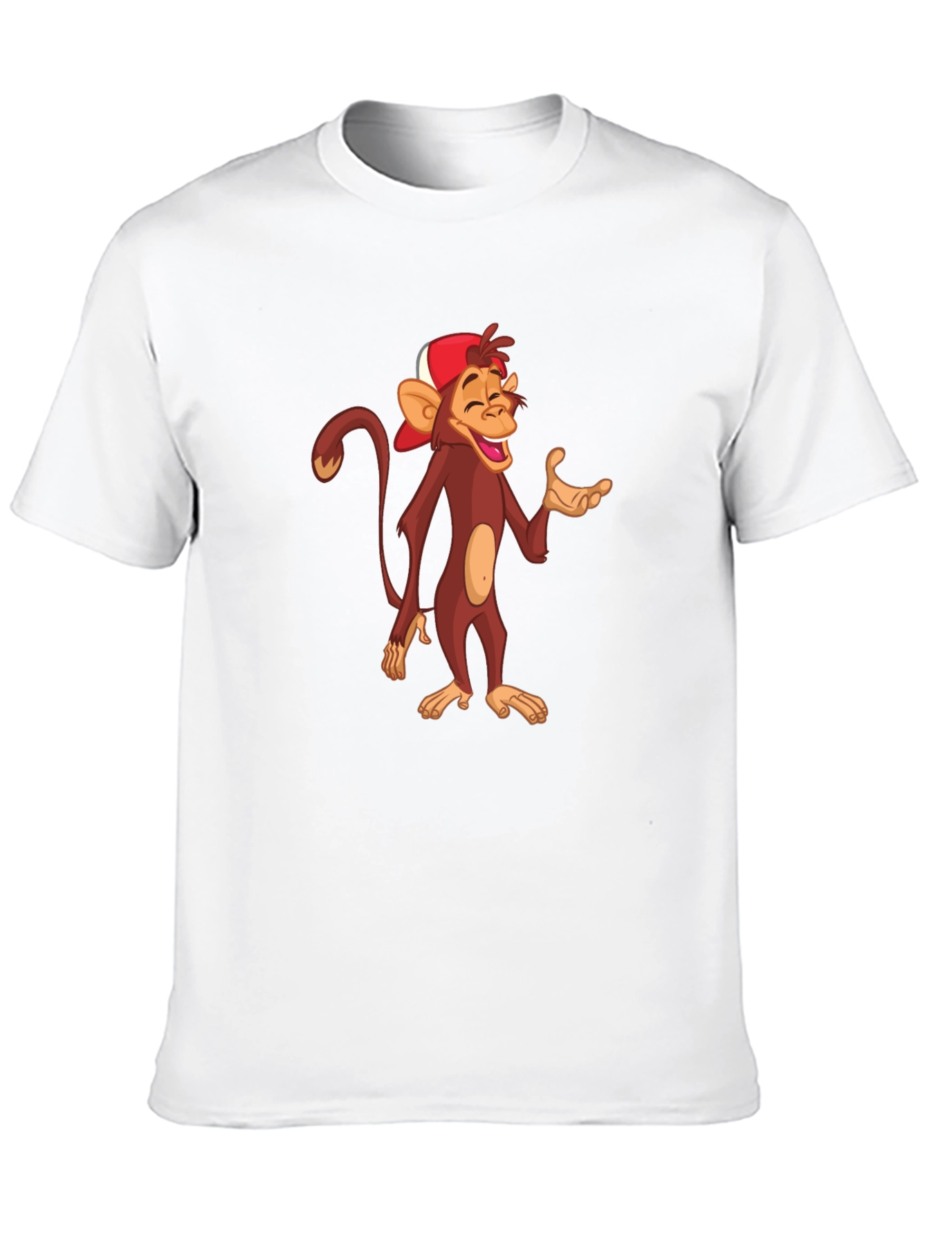 Cartoon Monkey Graphic T-Shirt - Casual Black Tee