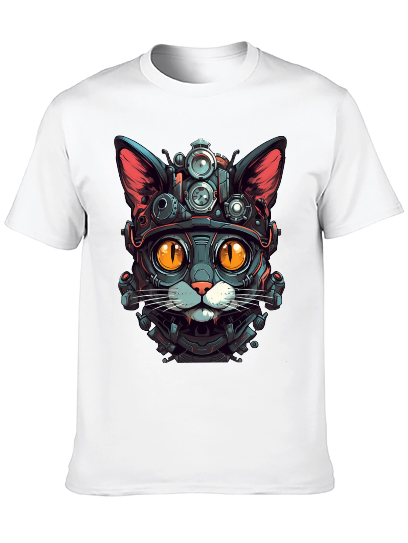 Steampunk Cat Graphic Tee - Unique Design