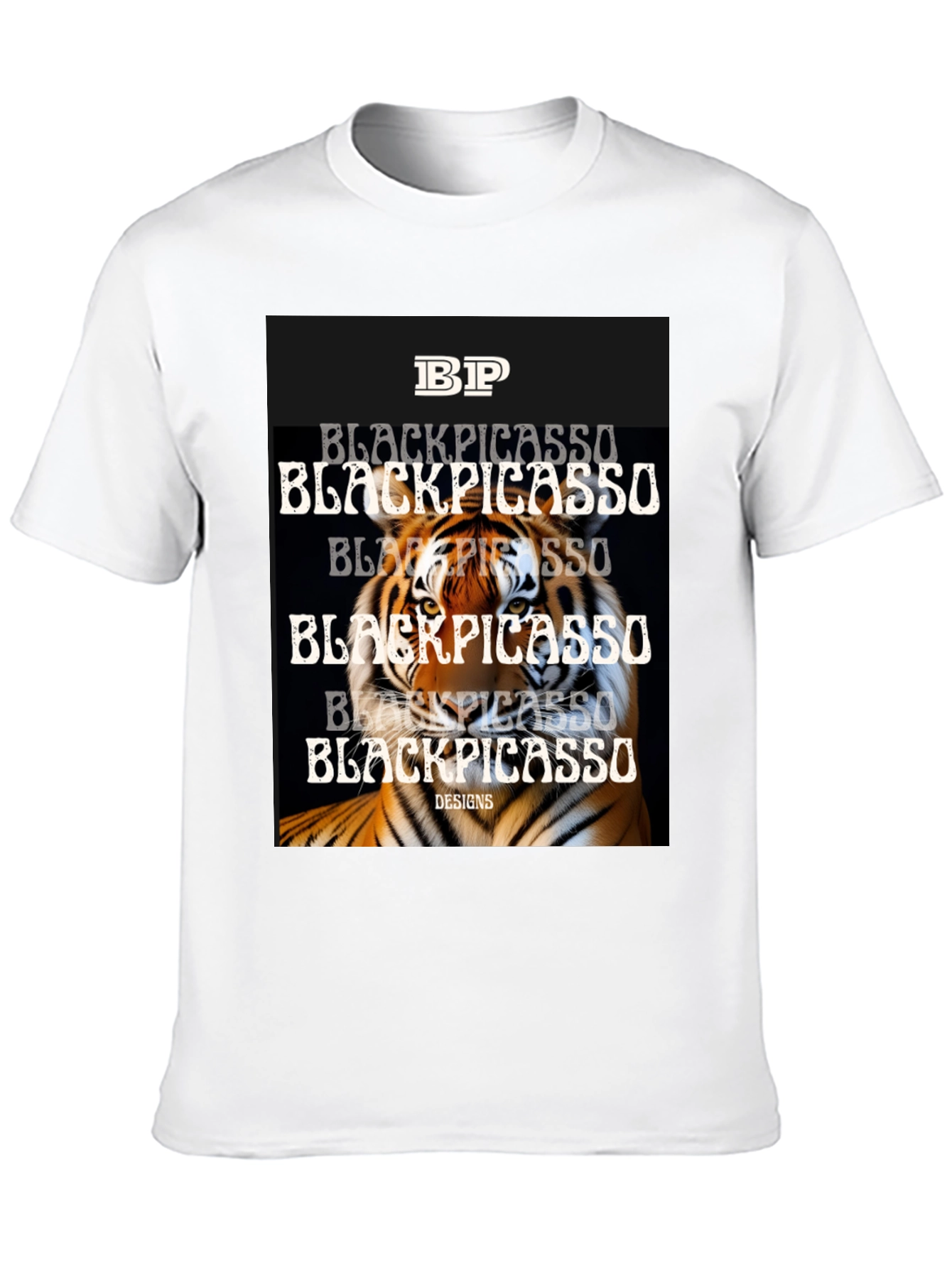 Black Picasso Tiger Graphic Tee