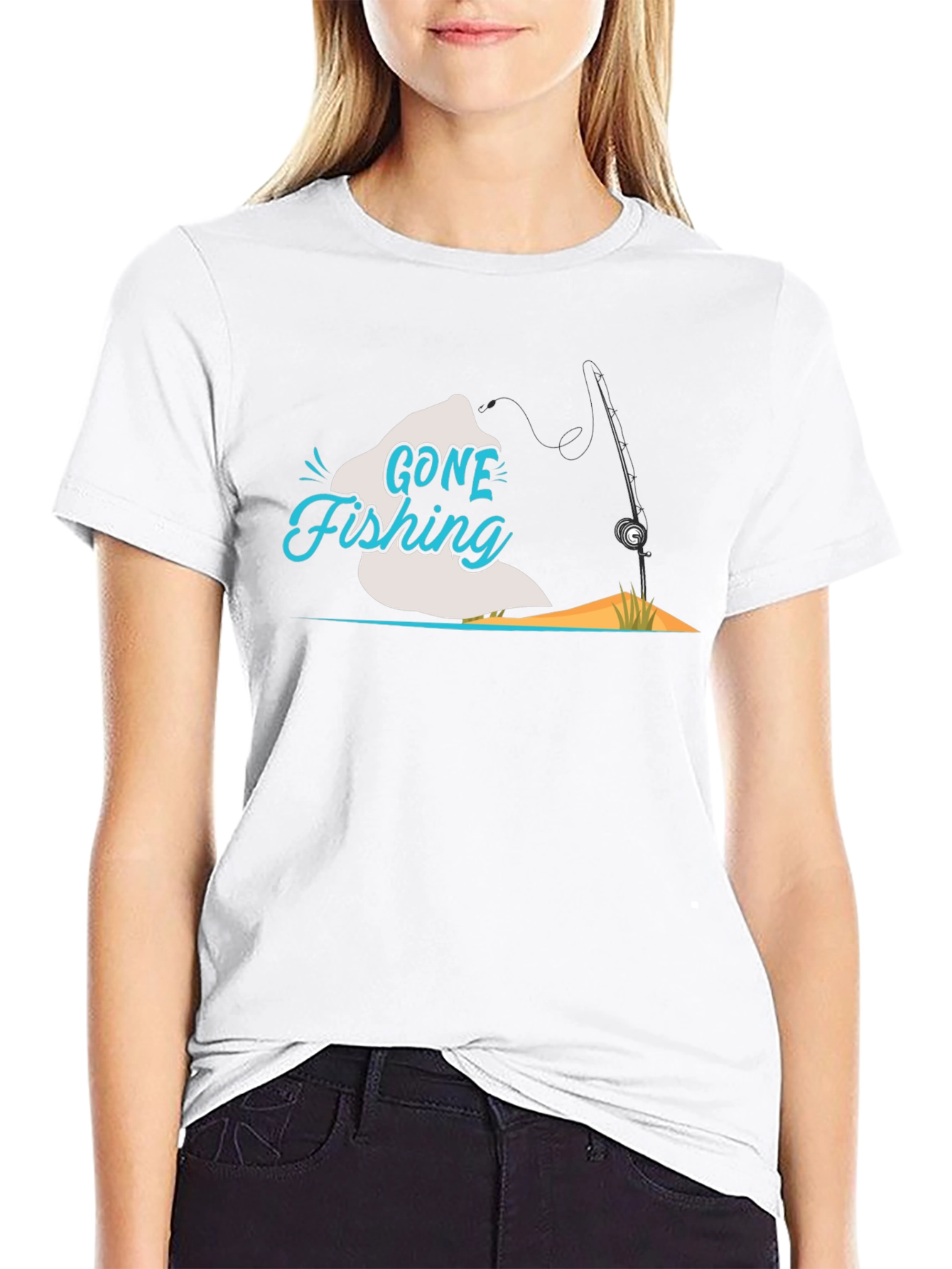 Gone Fishing Black T-Shirt